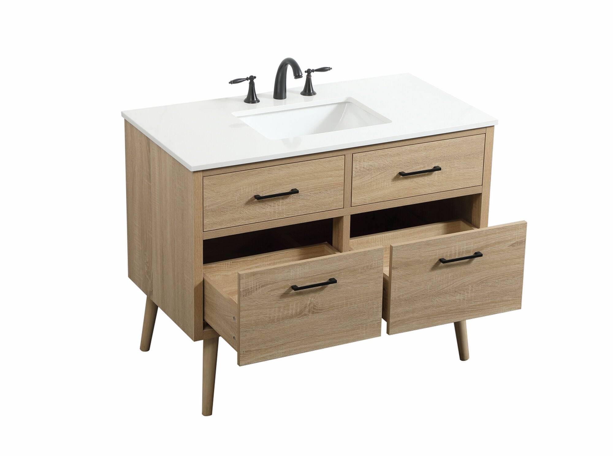 Shown in Mango Wood finish and Without Backsplash accent