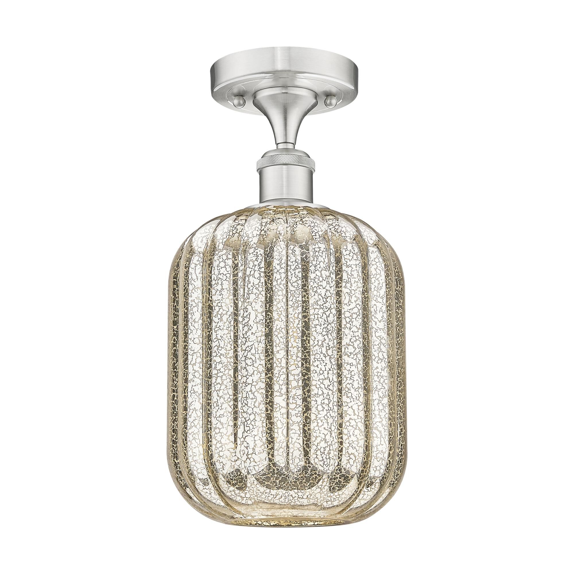 Shown in Brushed Satin Nickel finish and Mercury glass