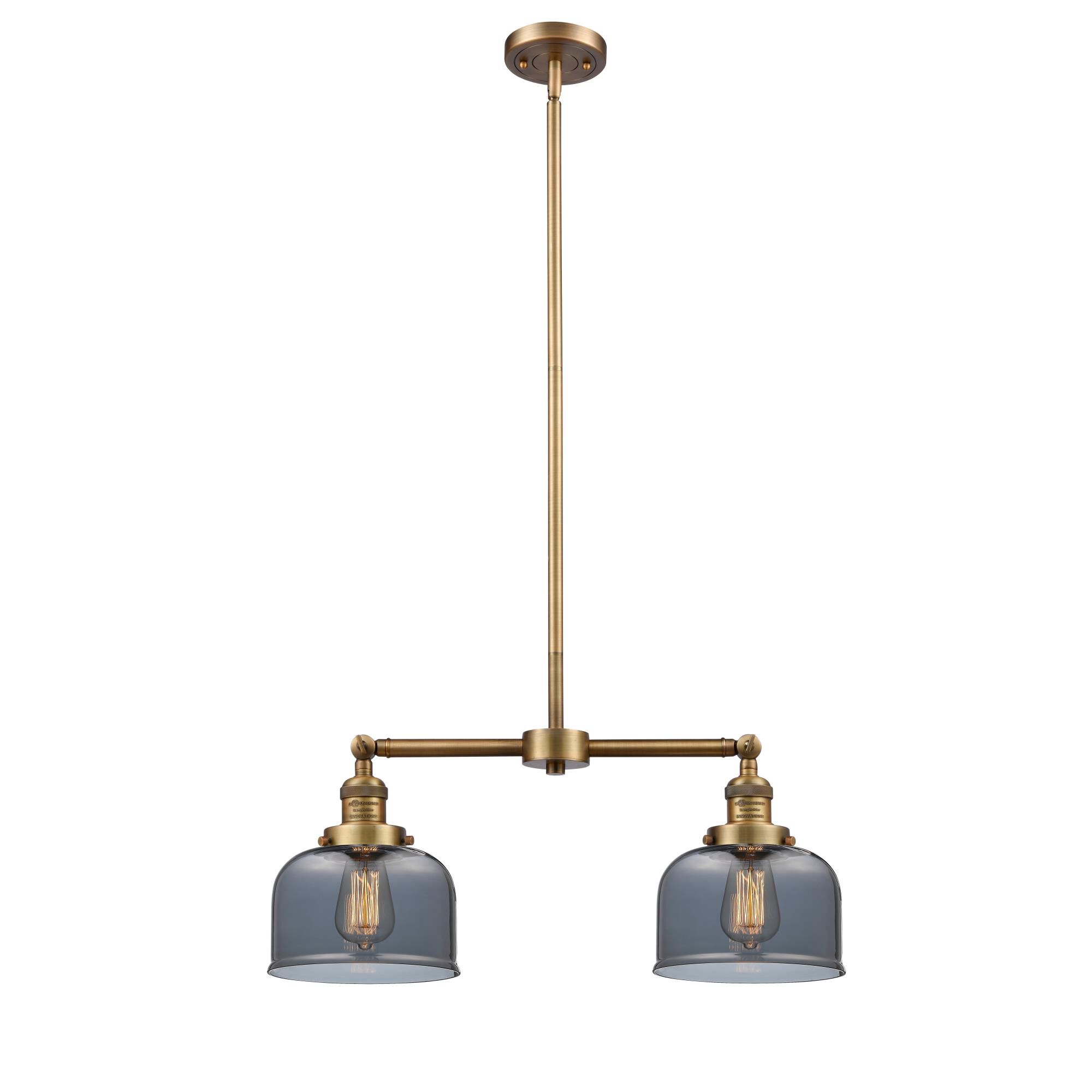 Shown in Brushed Brass finish and Plated Smoked glass