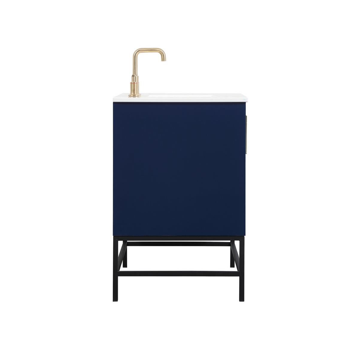 Shown in Blue finish and Without Backsplash accent