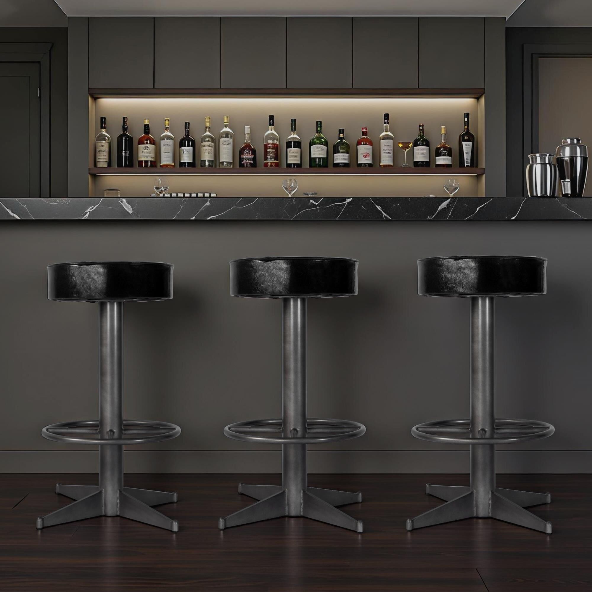 Shown in Black Leather finish