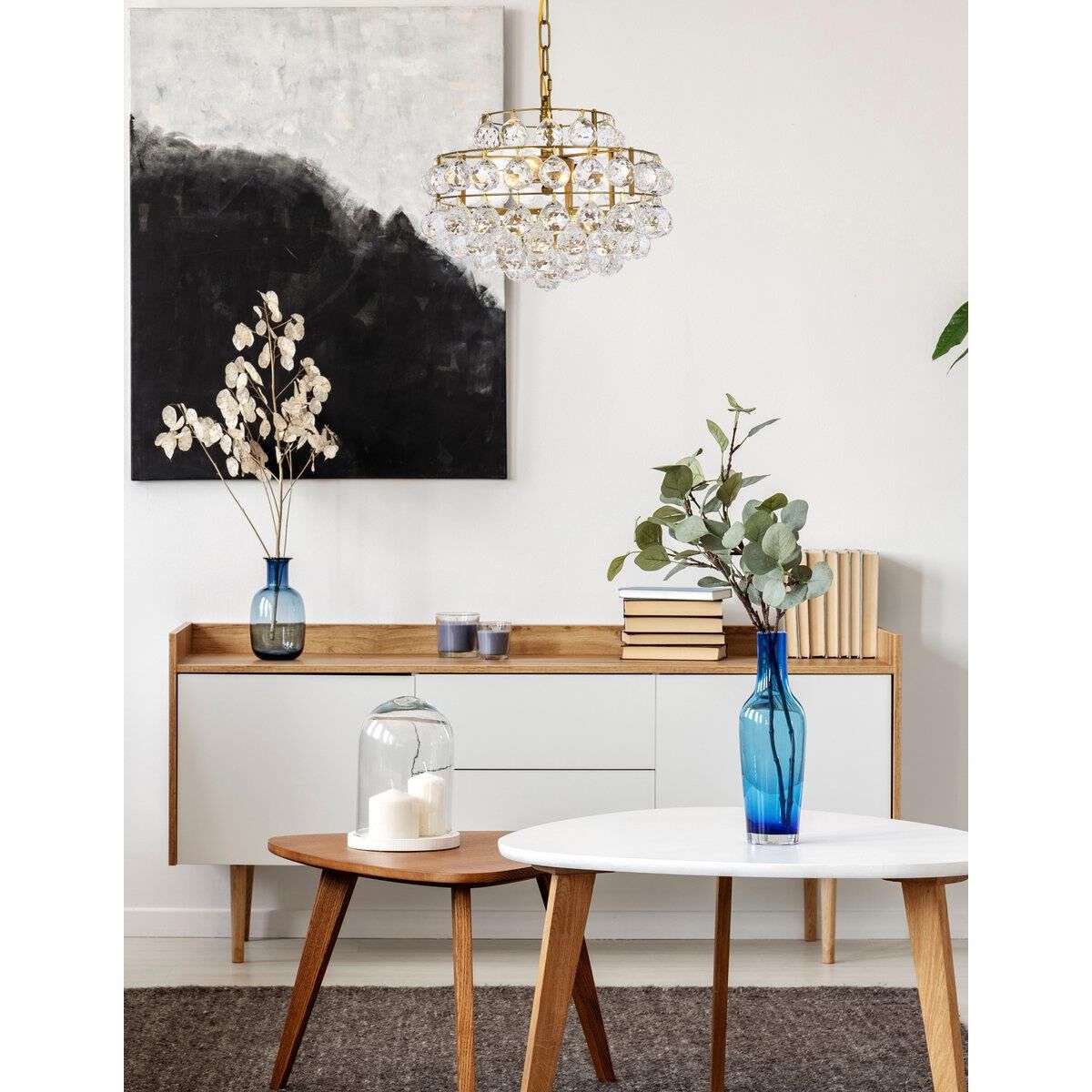 Shown in Brass finish and Royal Cut Clear crystal