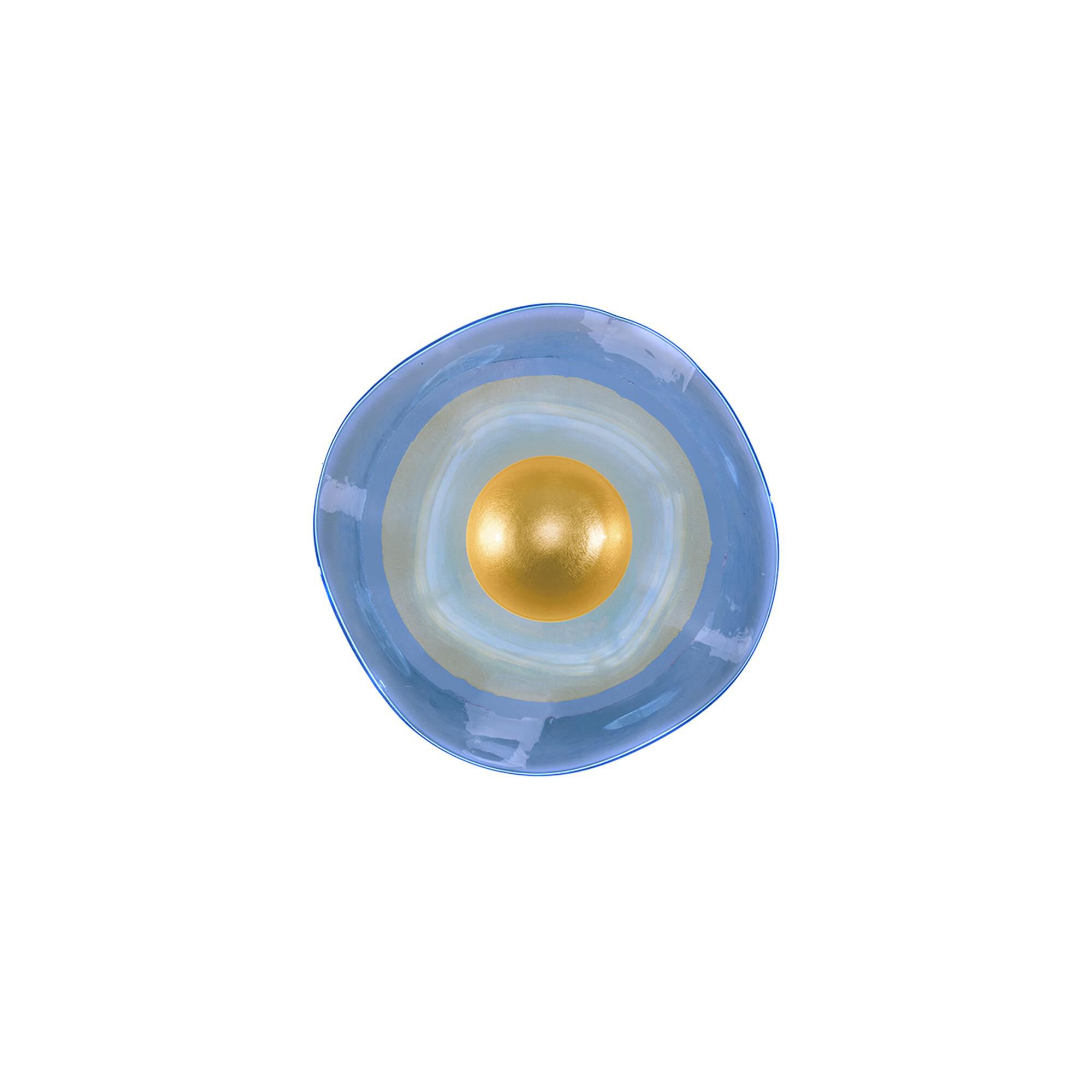 Shown in Gold finish and False crystal and True glass