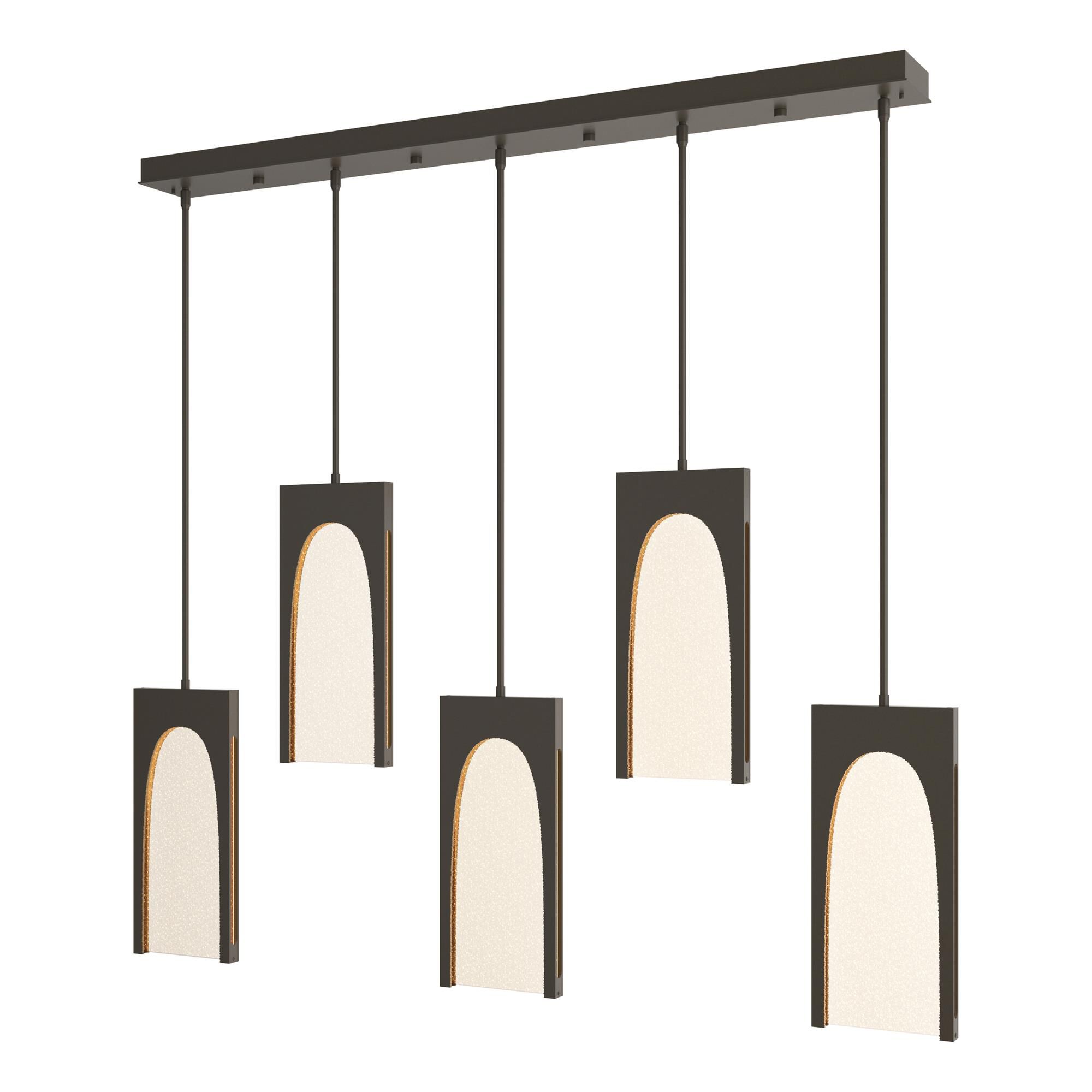 Shown in Dark Smoke finish and Seeded Clear glass