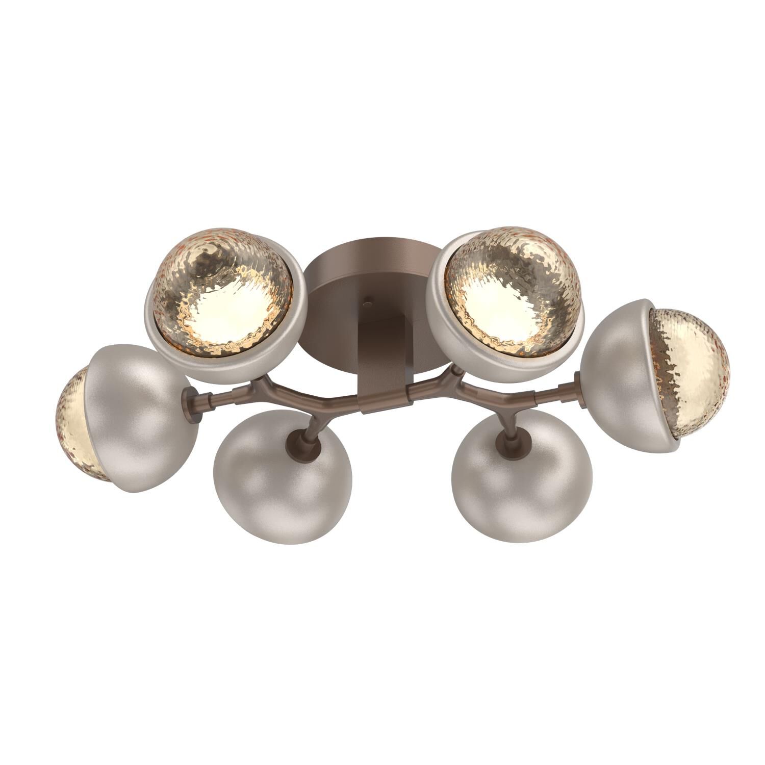 Shown in Burnished Bronze finish and Amber glass and Beige Silver accent