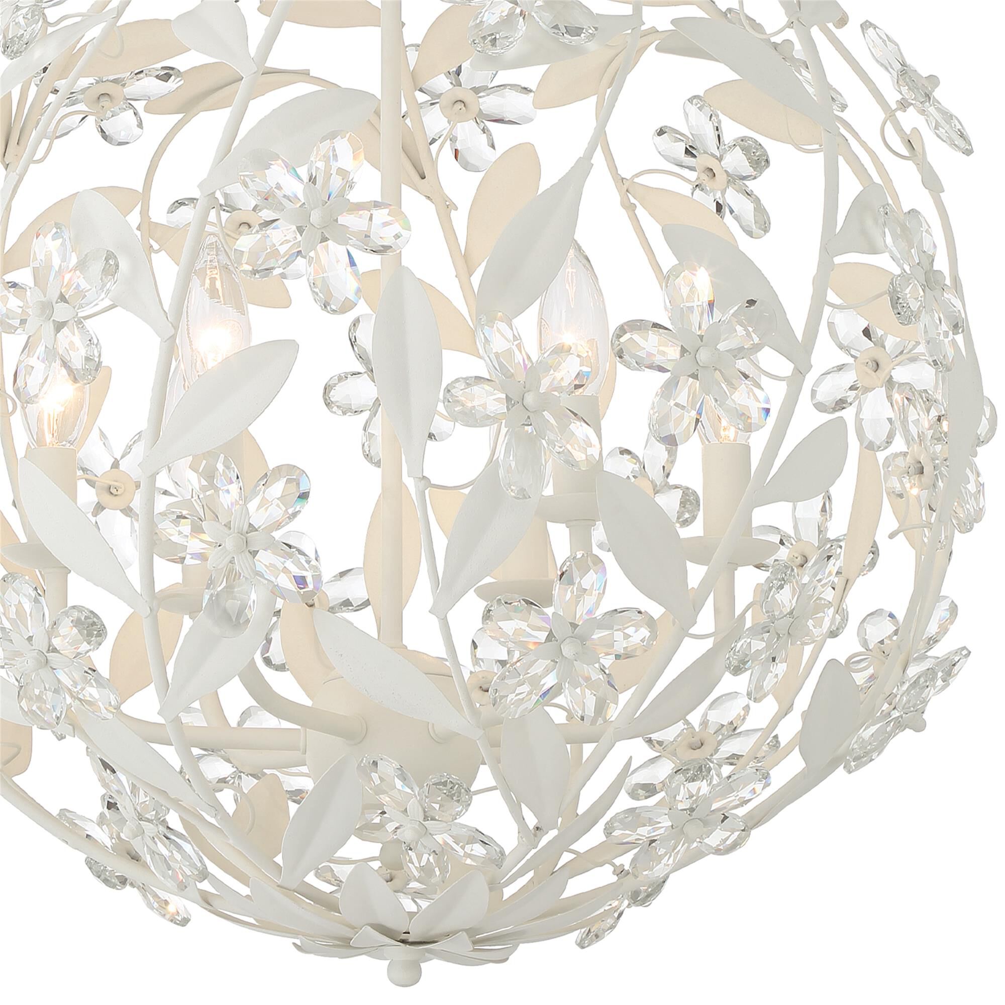 Shown in Matte White finish and Hand Cut crystal