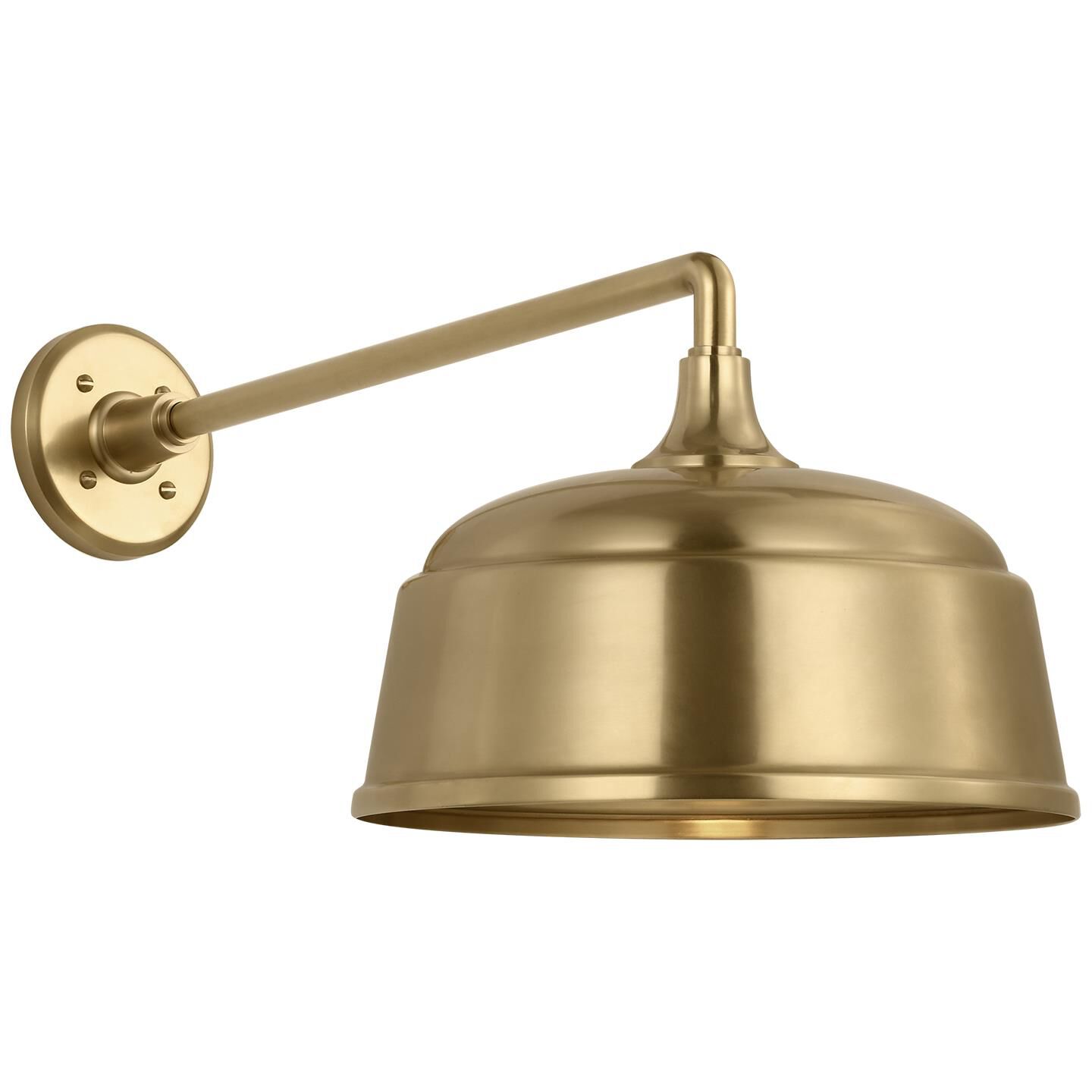 Shown in Hand-Rubbed Antique Brass finish and Gold shade