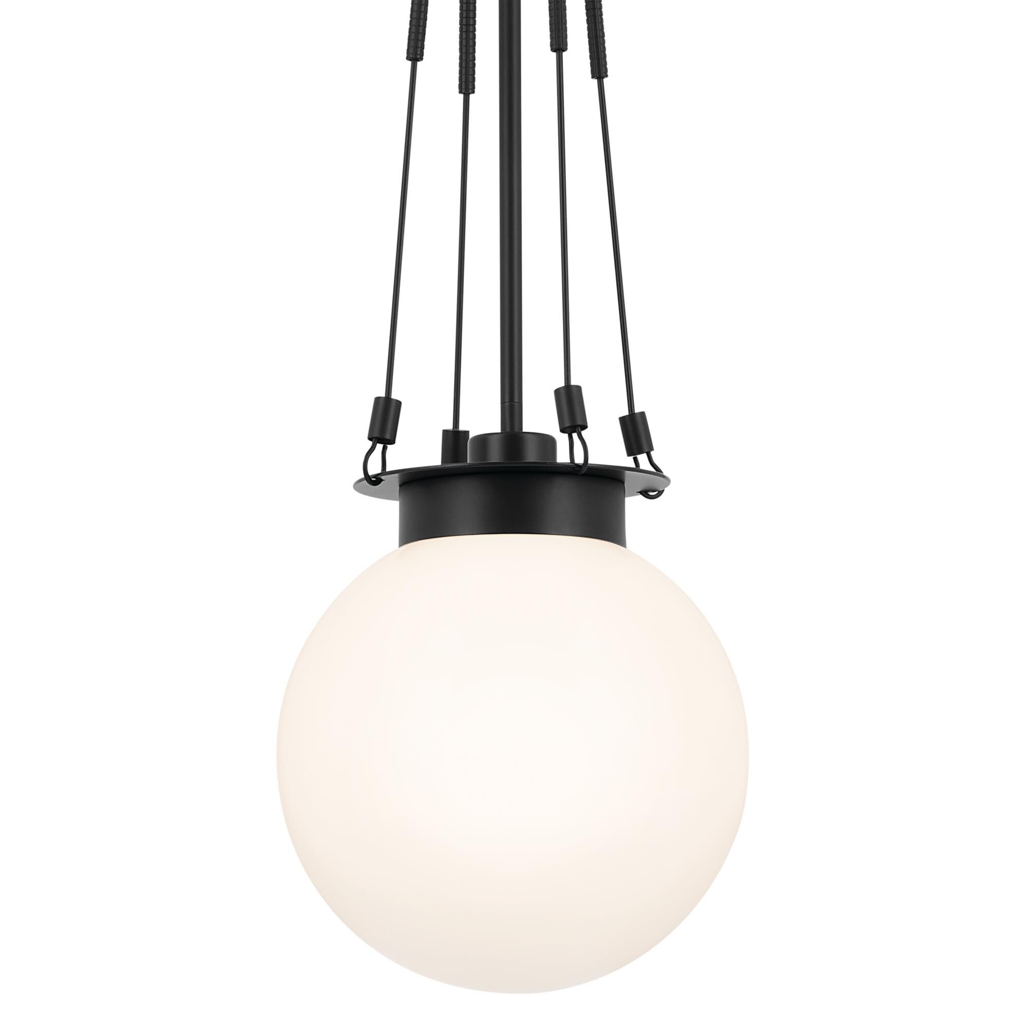 Shown in Black finish and Opal glass