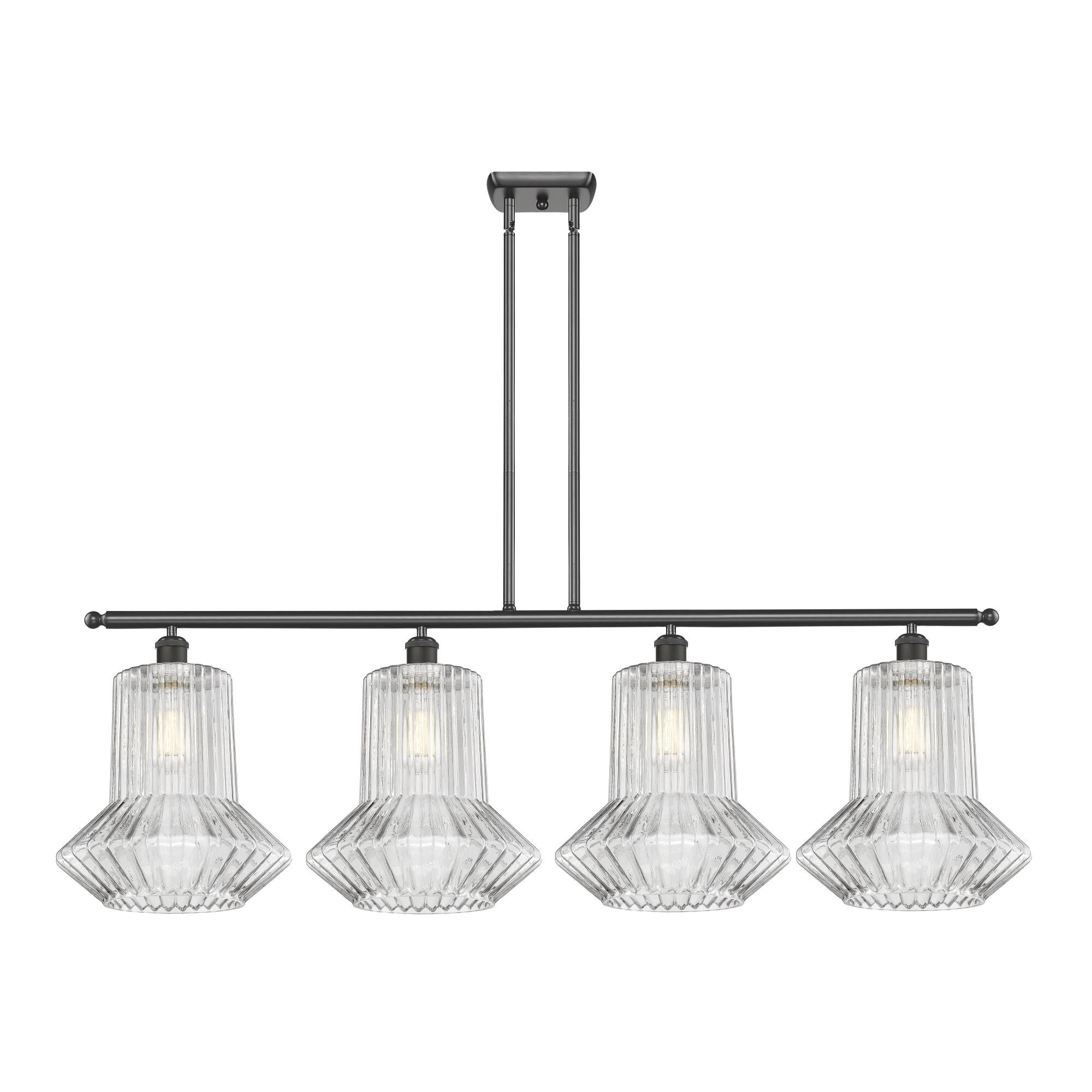 Shown in Oil Rubbed Bronze finish and Clear Spiral Fluted glass