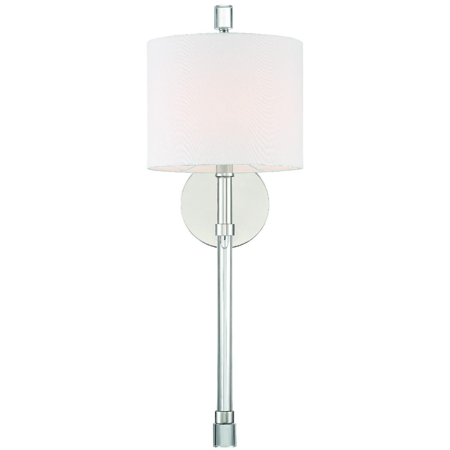 Shown in Polished Nickel finish and Silk glass and Silk shade