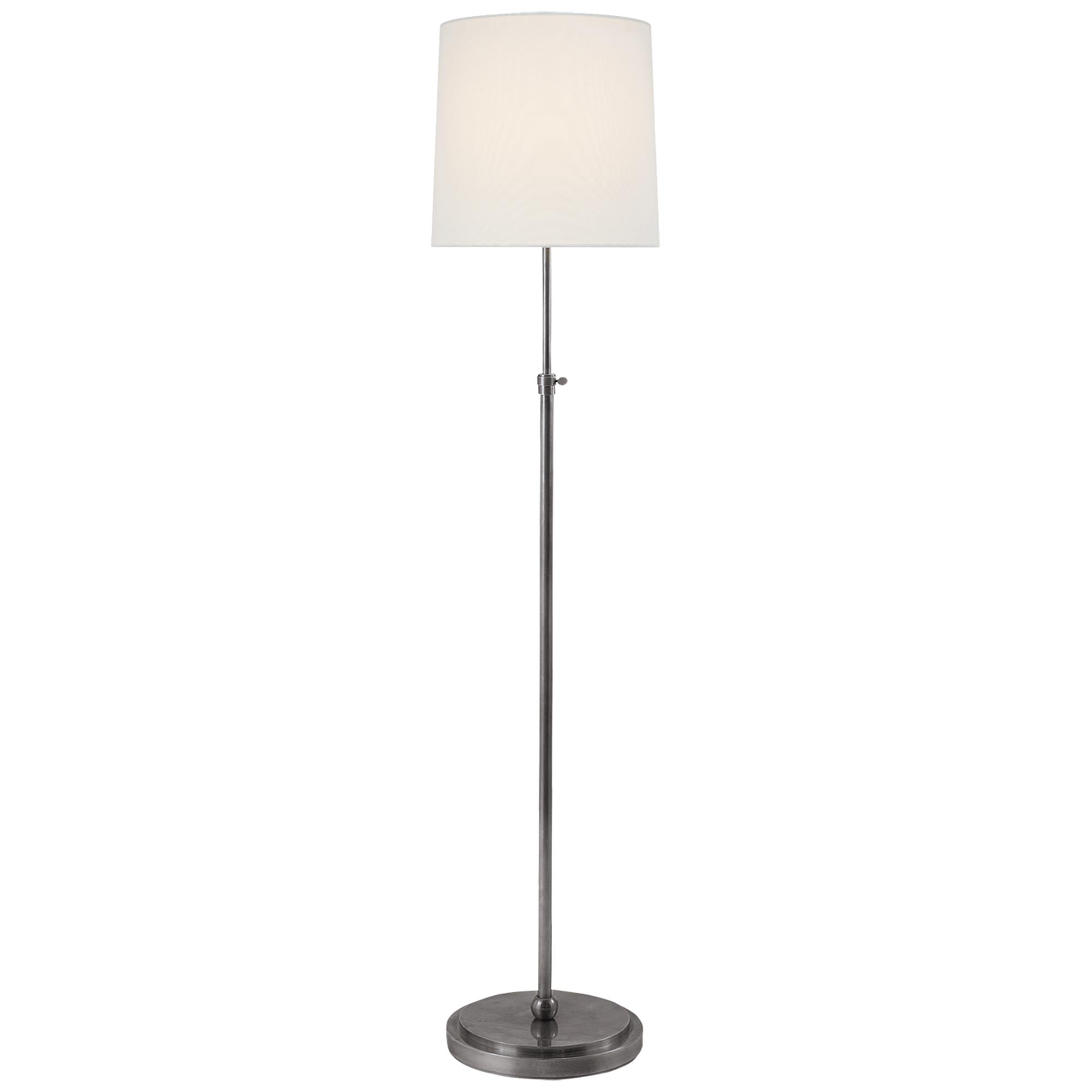 Shown in Antique Silver finish and Linen shade