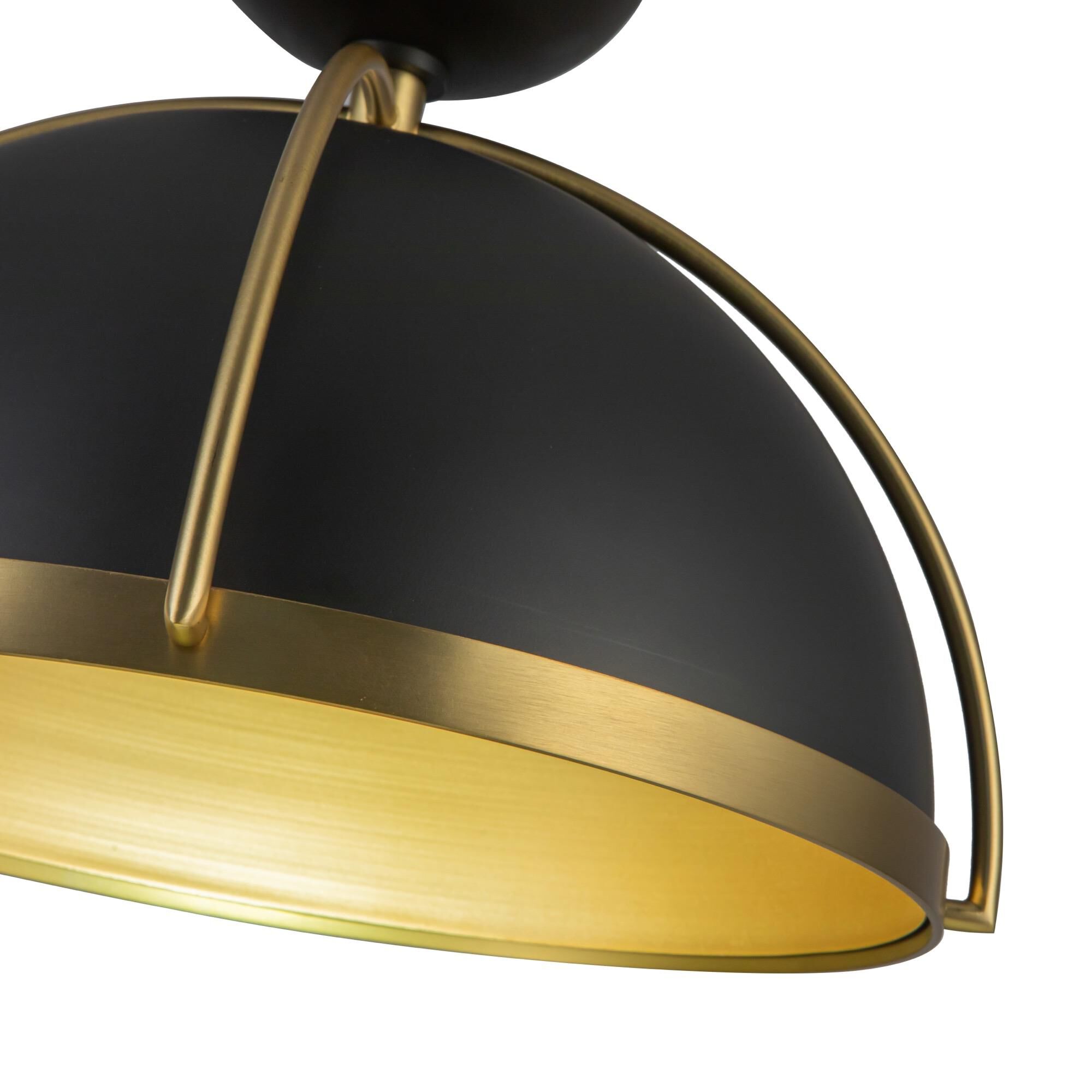 Shown in Black and Brushed Brass finish