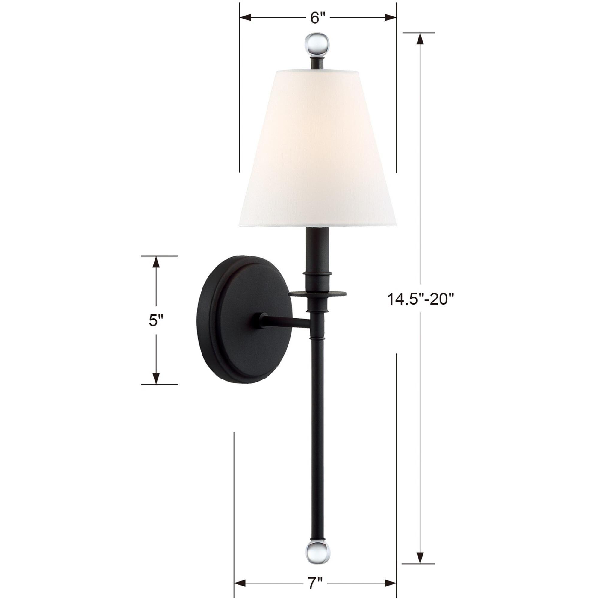 Shown in Black Forged finish and Glass crystal and Silk glass and White shade