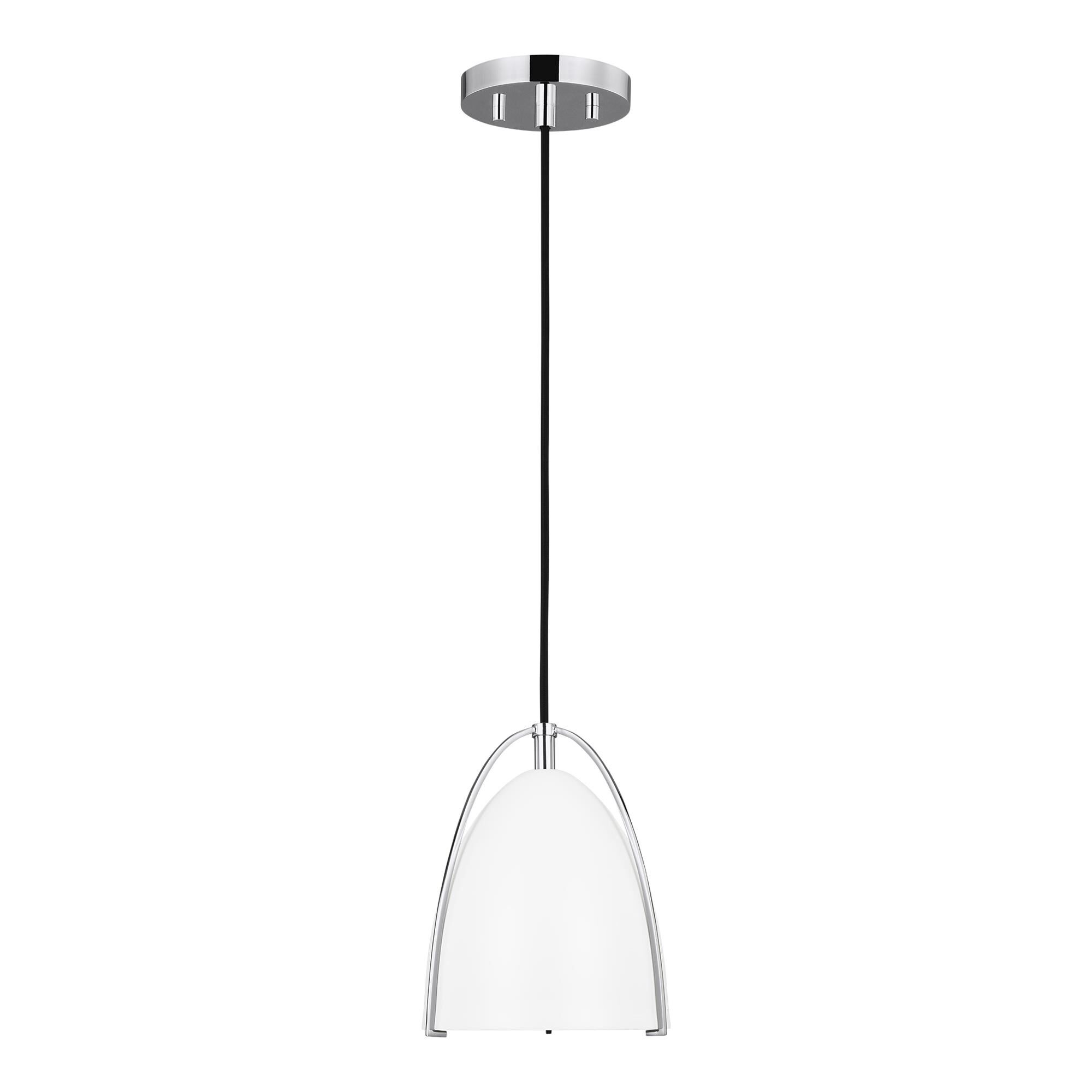 Shown in Chrome finish and Matte White glass and Matte White Steel shade