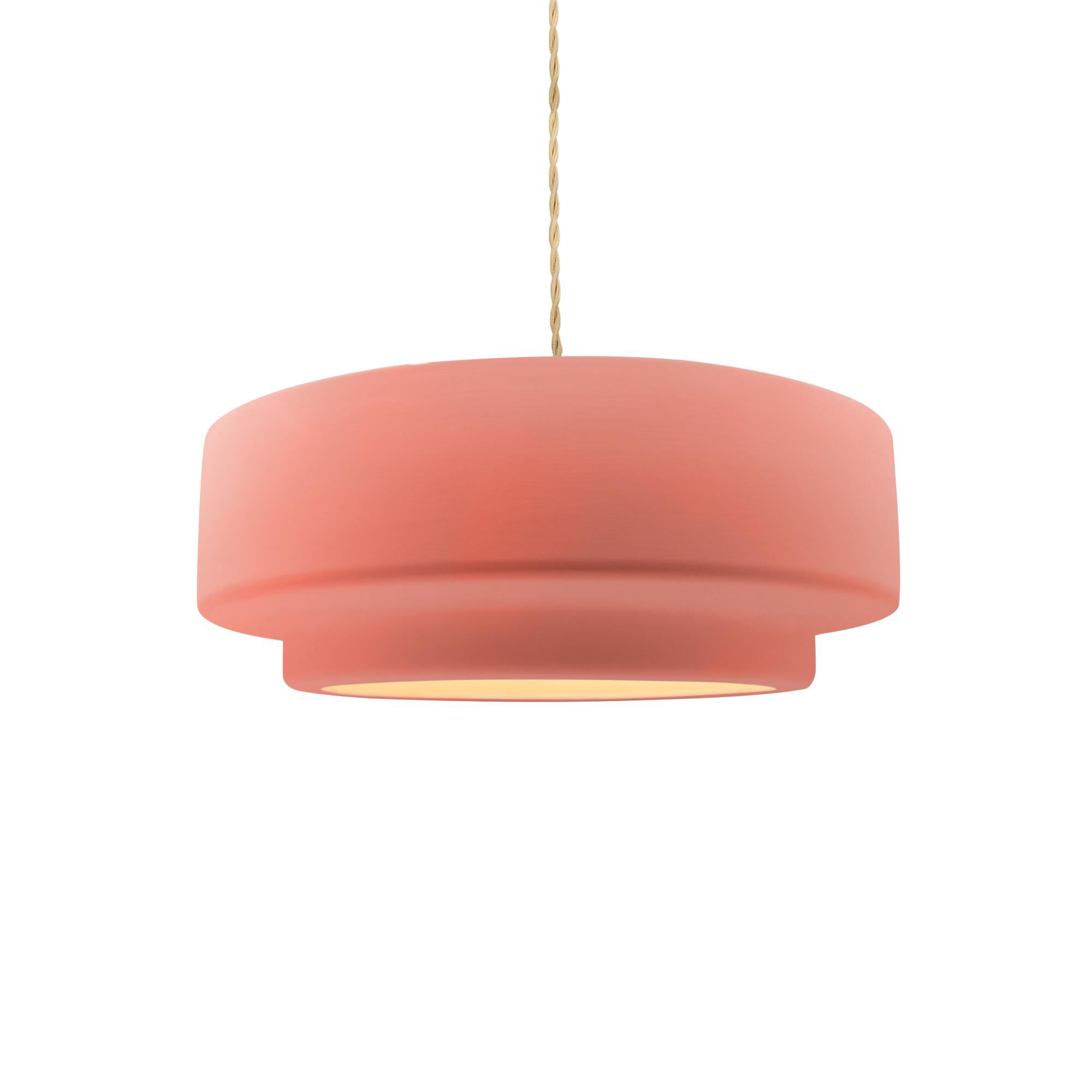 Shown in Brushed Nickel finish and Gloss Blush shade