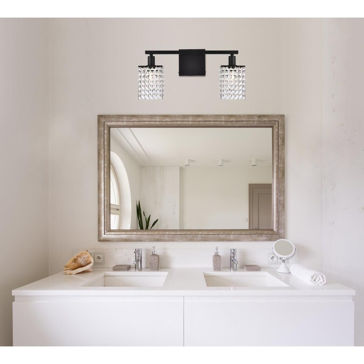 Shown in Black finish and Royal Cut Clear crystal