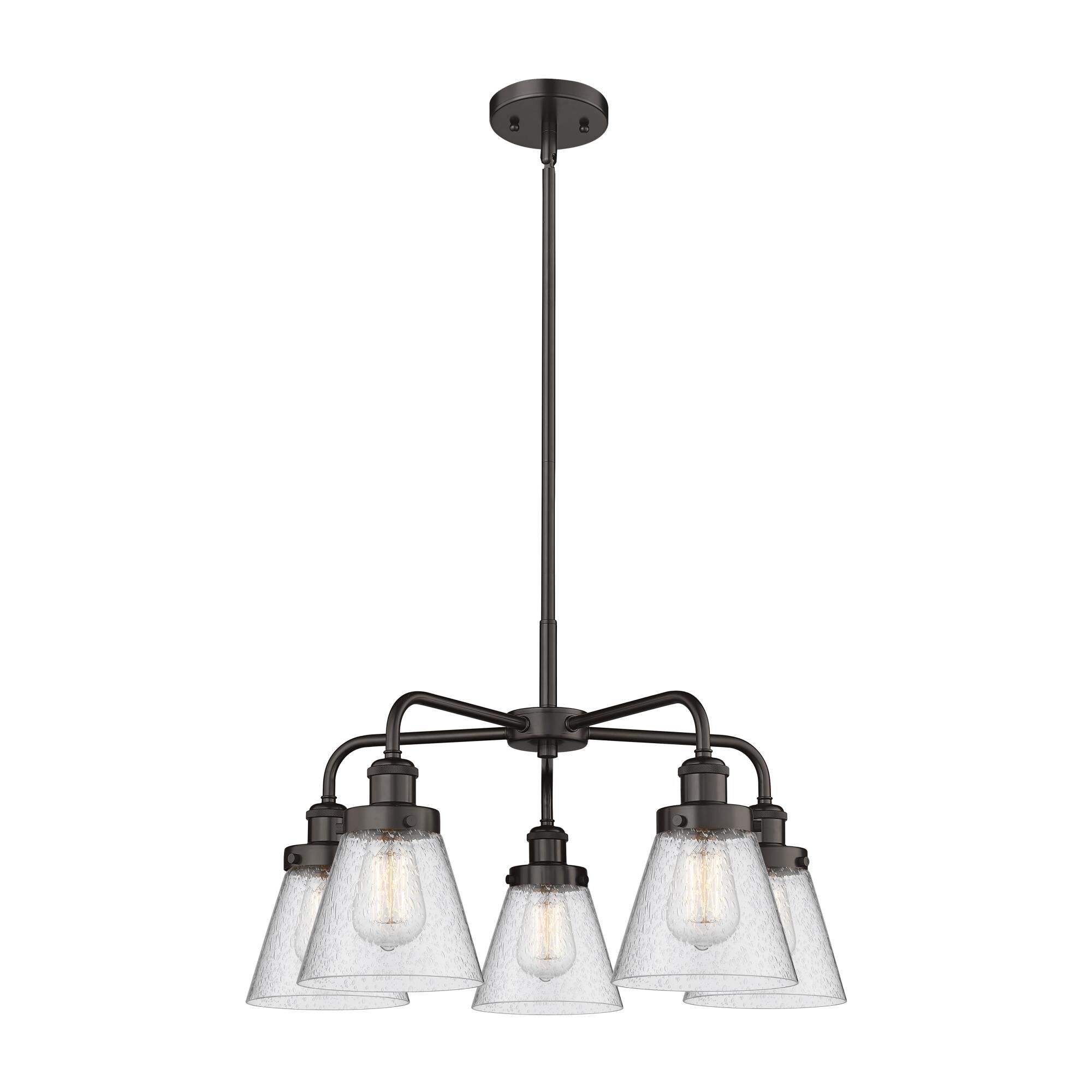 Shown in Oil Rubbed Bronze finish and Seedy glass