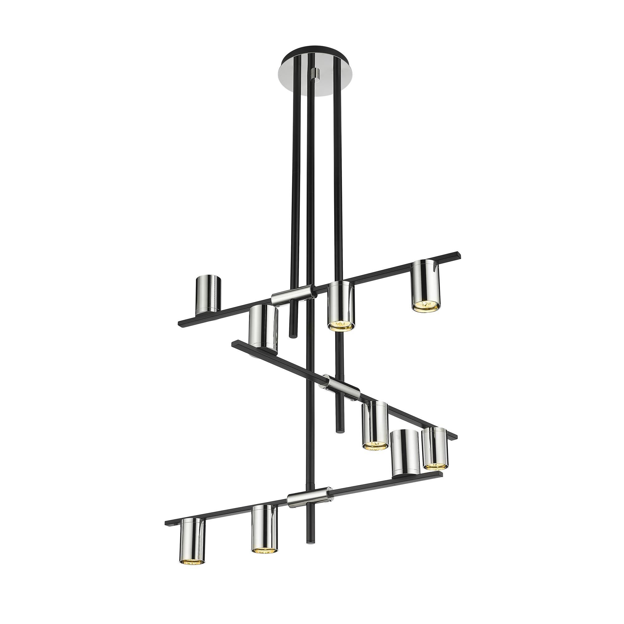 Shown in Mate Black And Polished Nickel finish