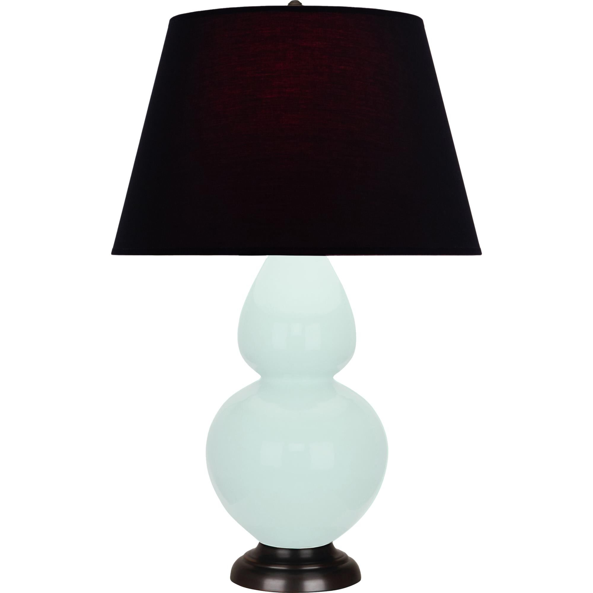 Shown in Mint Glazed finish and Ink Black with Rose Red Lining shade and Deep Patina Bronze accent