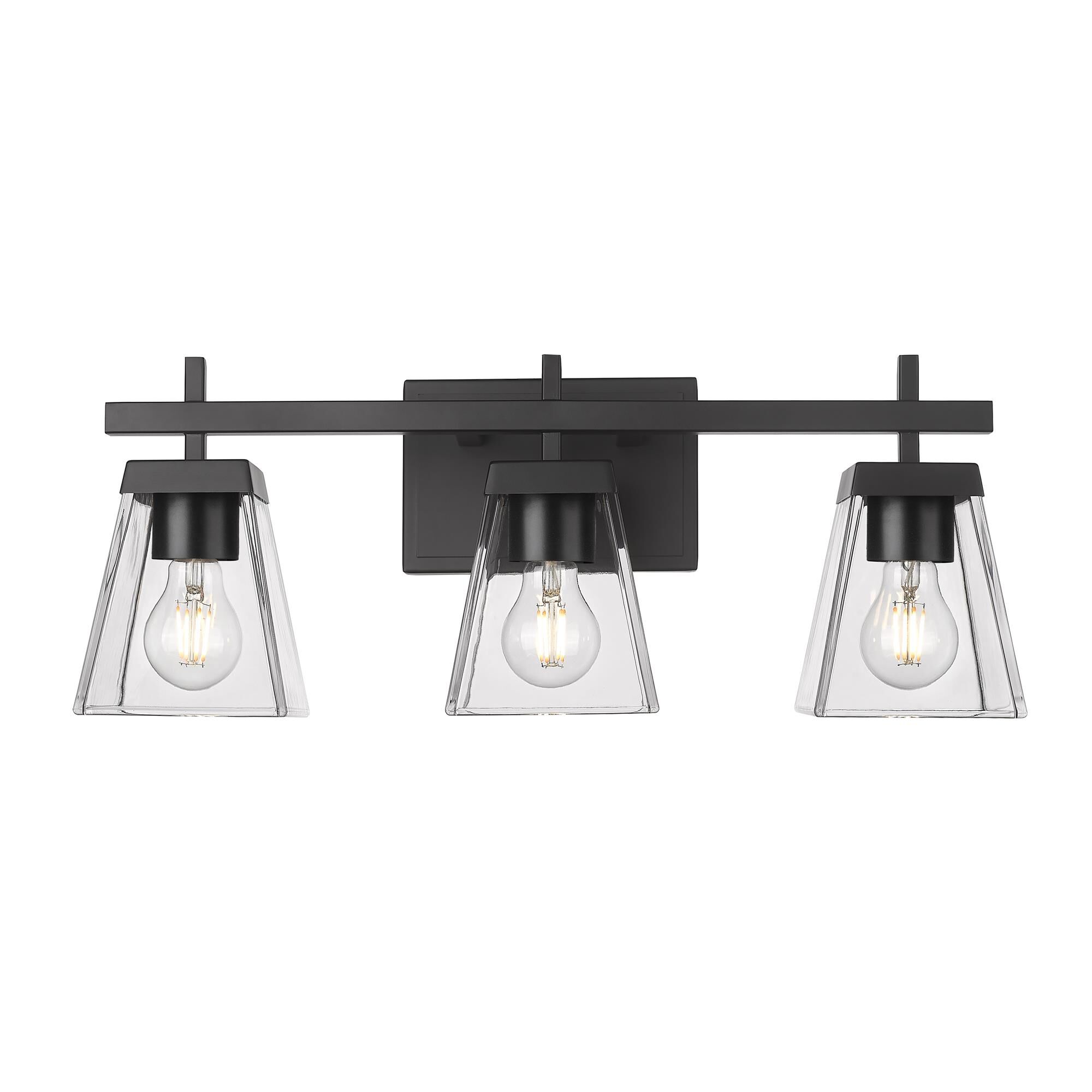 Shown in Matte Black finish and Clear glass
