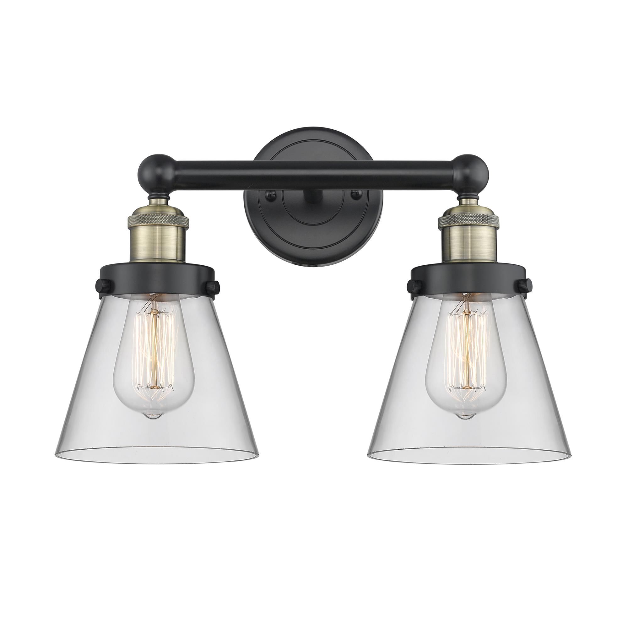 Shown in Black Antique Brass finish and Clear glass