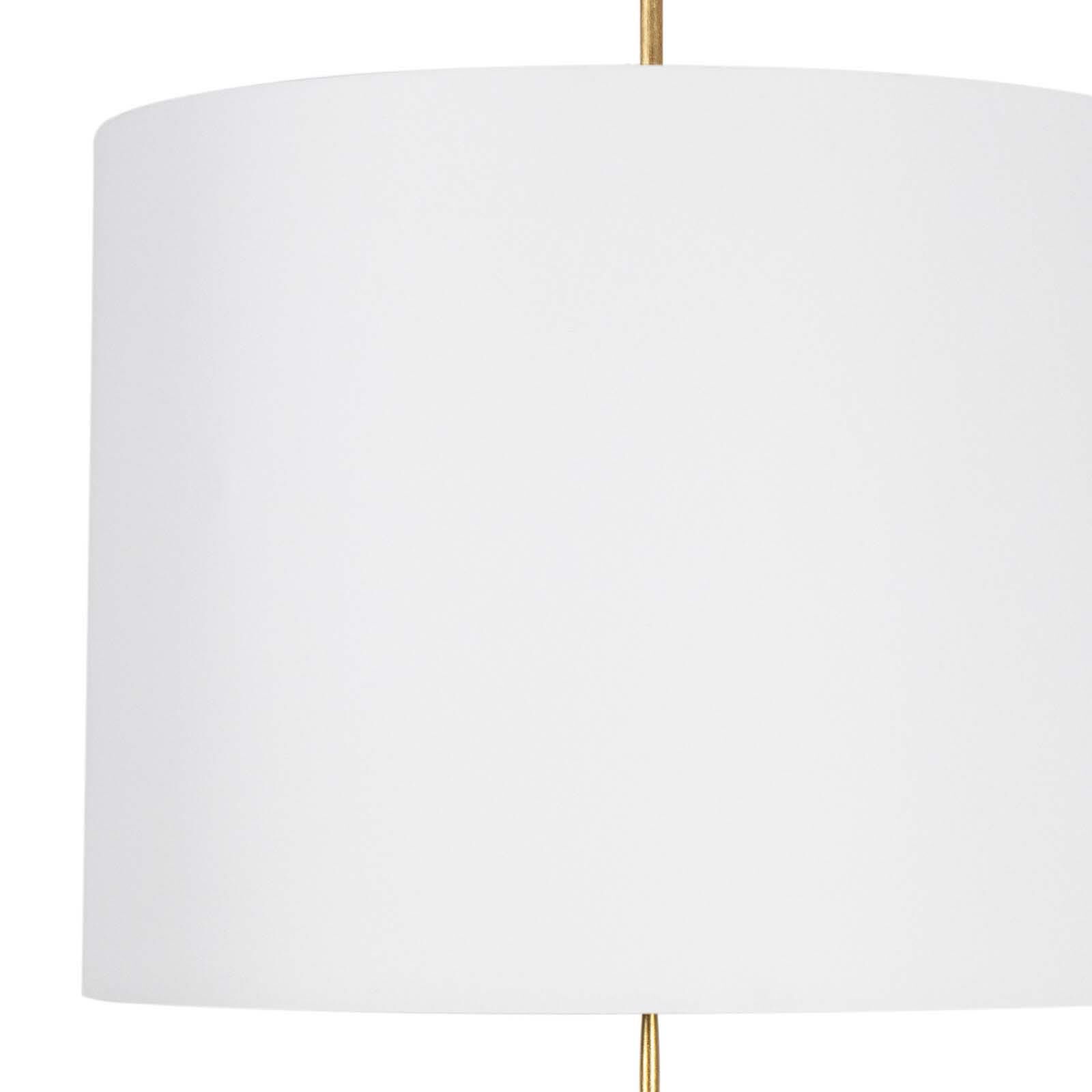 Shown in Antique Gold Leaf finish and Linen shade