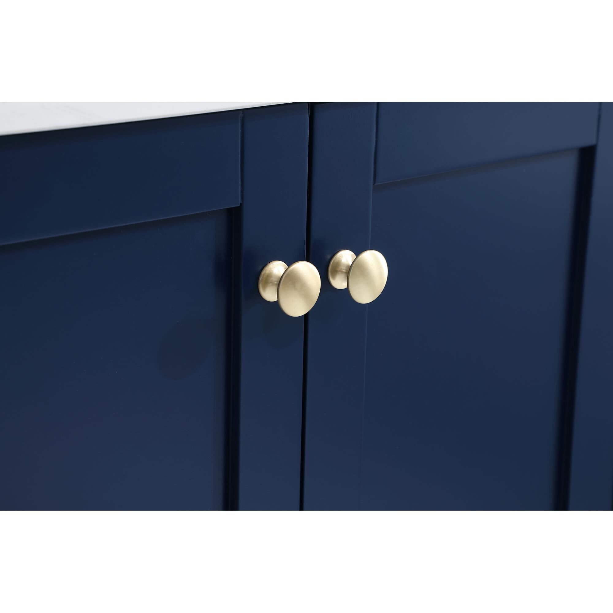 Shown in Blue And Gold With Calacatta Quartz finish