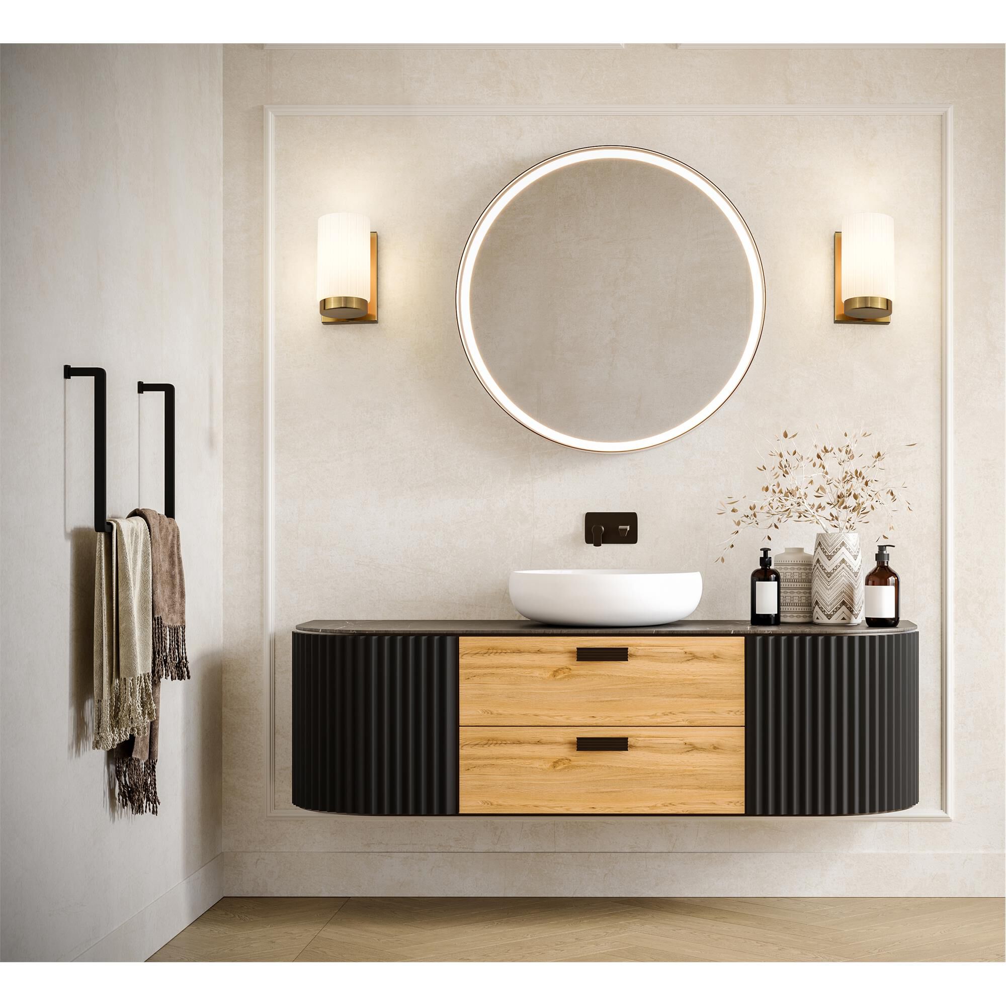 Shown in Luxe Gold finish and Matte Opal glass and Matte Opal shade
