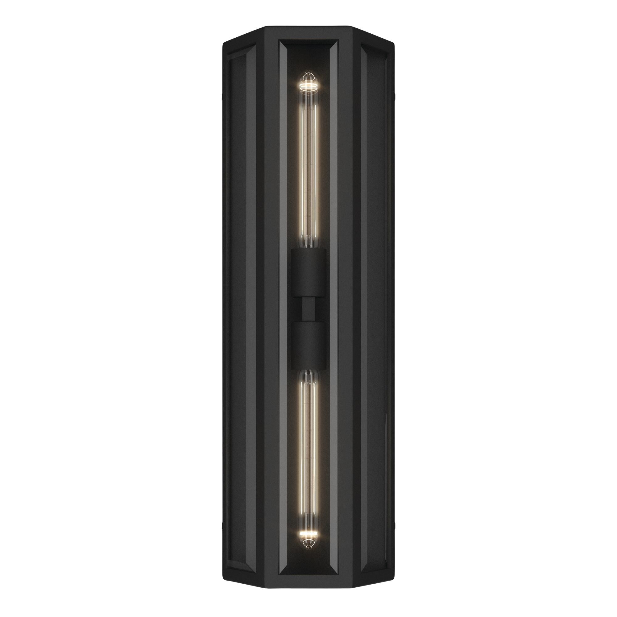 Shown in Textured Black finish and Clear Beveled glass