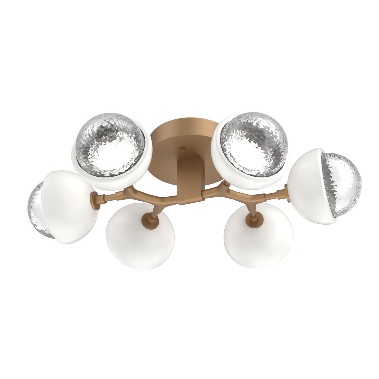 Shown in Novel Brass finish and Clear glass and Salt White accent