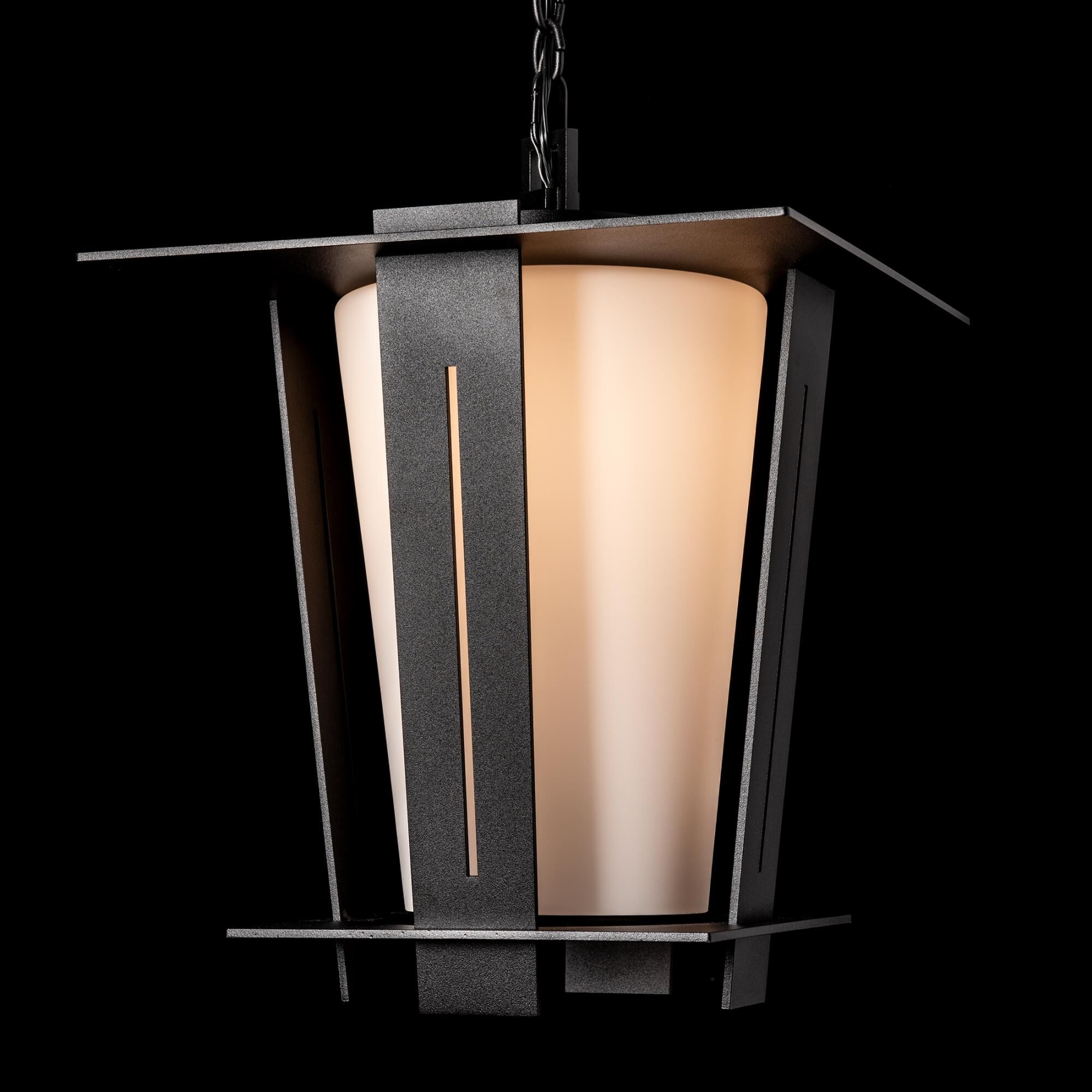 Shown in Coastal Black finish and Opal glass