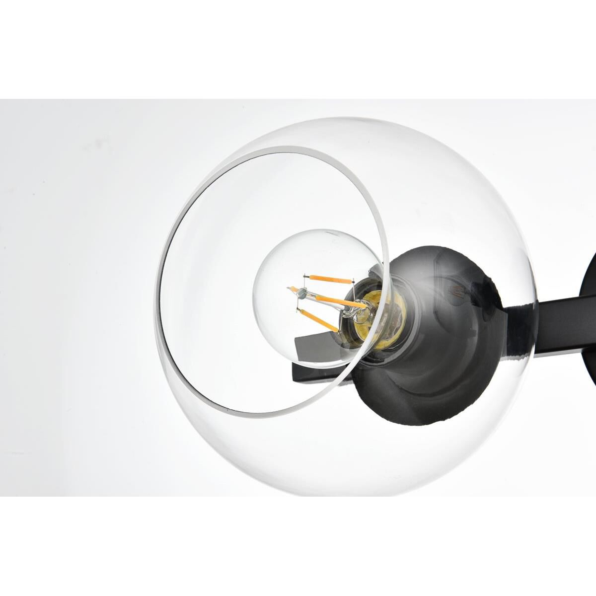 Shown in Black  finish and Clear glass