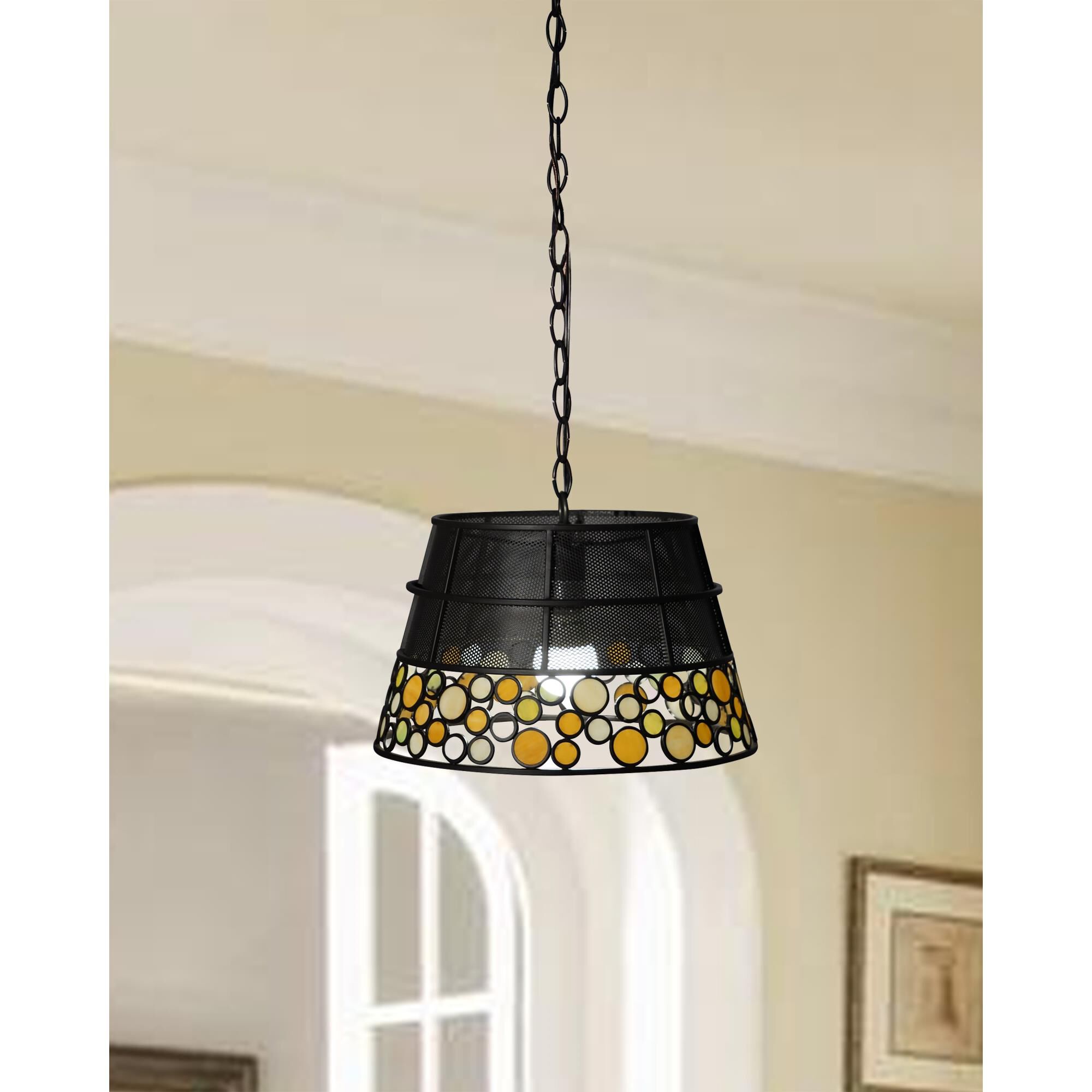 Pasqual Mesh 14 Inch Large Pendant by Dale Tiffany