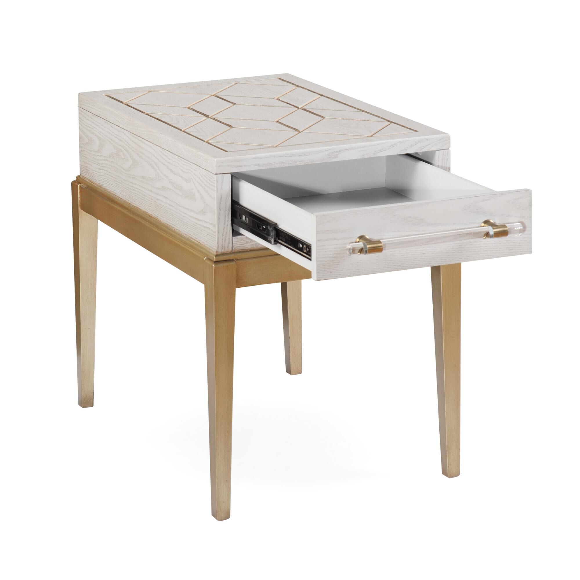 Shown in White and Brass finish