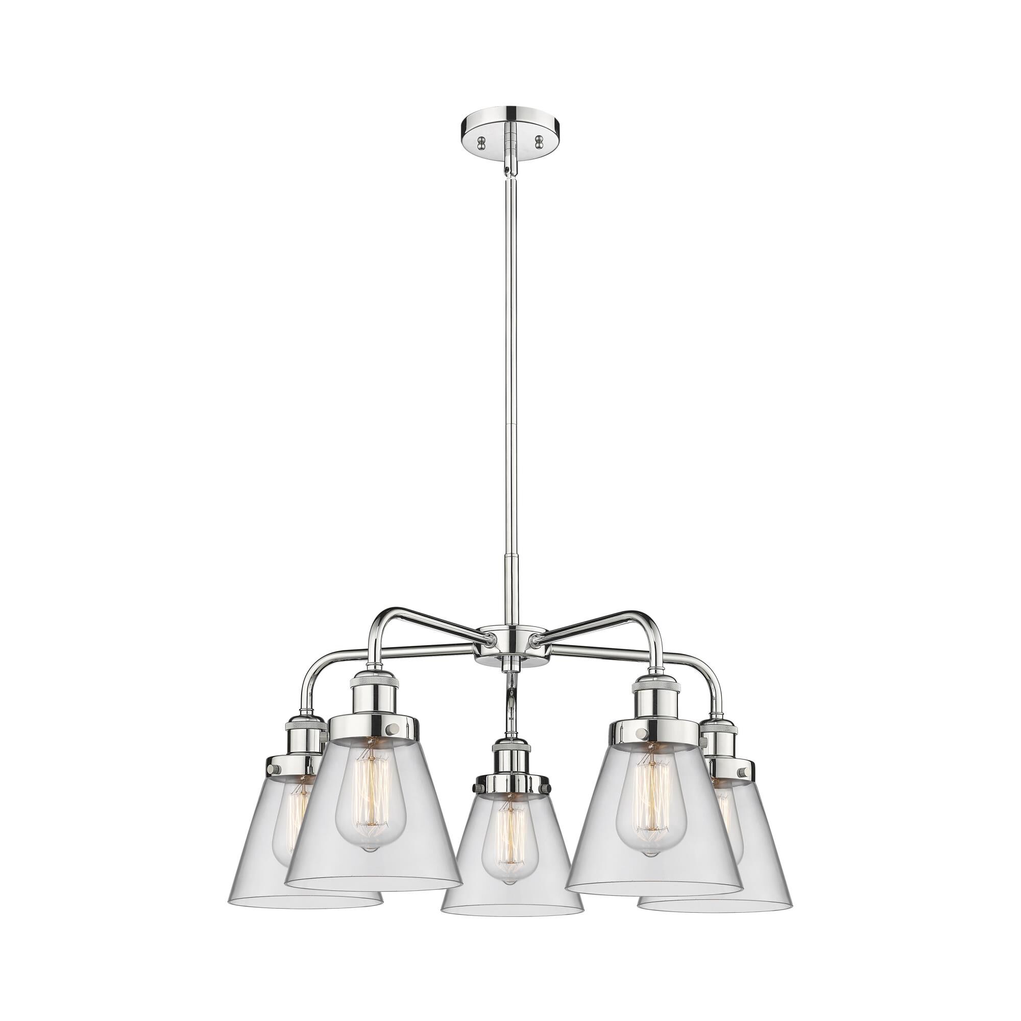 Shown in Polished Chrome finish and Clear glass