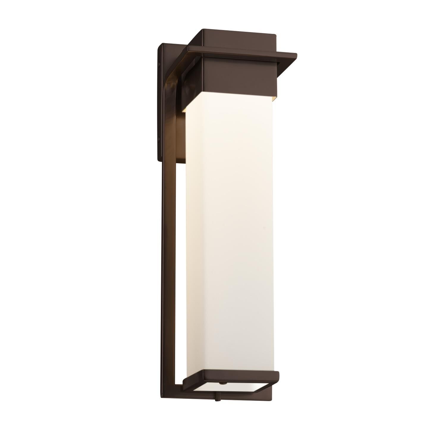 Shown in Dark Bronze finish and Artisan glass and Opal shade