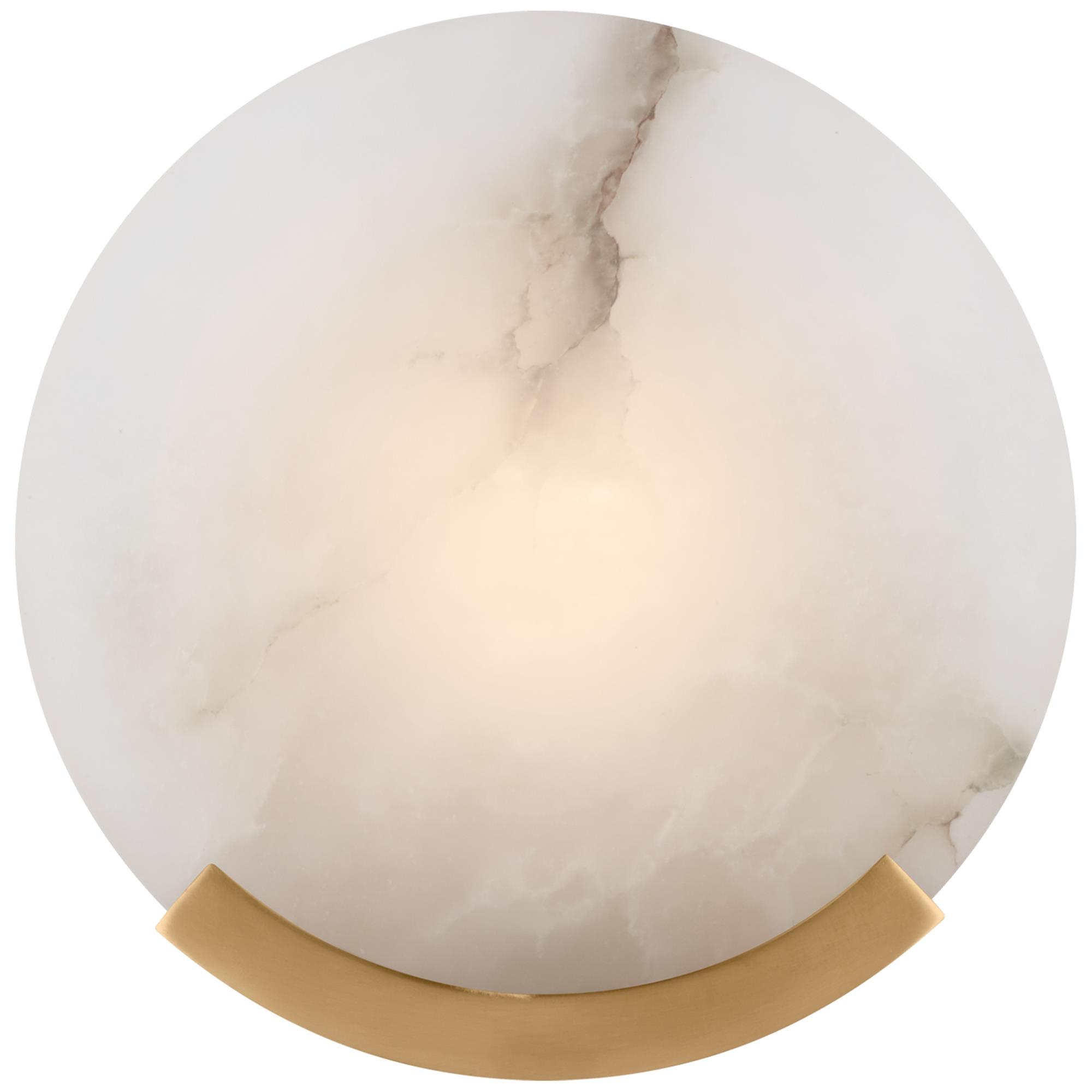 Shown in Antique-Burnished Brass finish and Alabaster glass