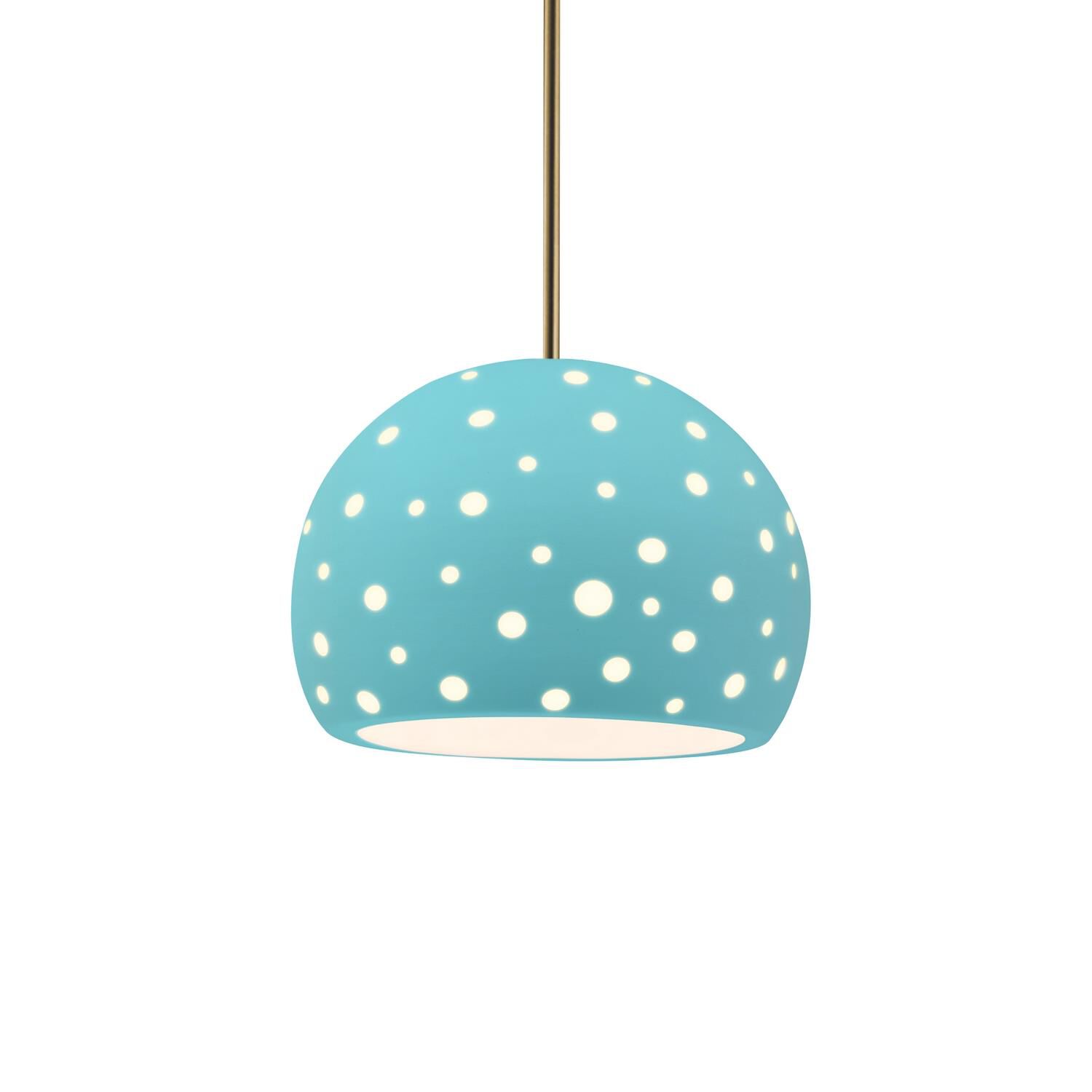 Perforated Globe 10 Inch Large Pendant by Justice Design Group
