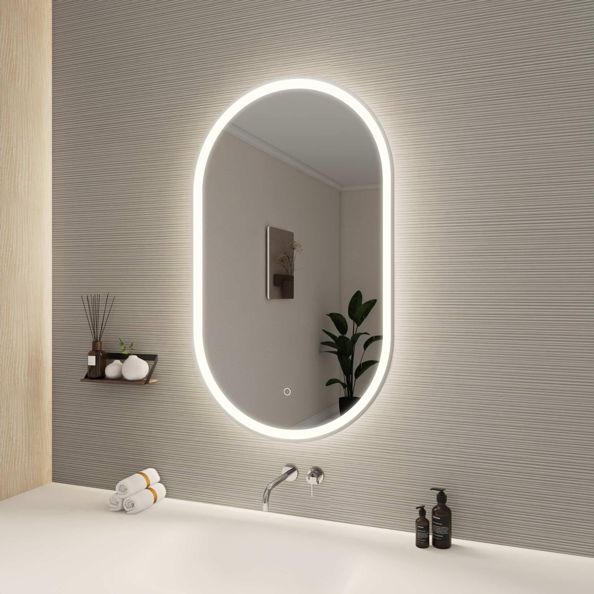 Harmoni 40 Inch Oval LED Lighted Mirror by Elegant Decor