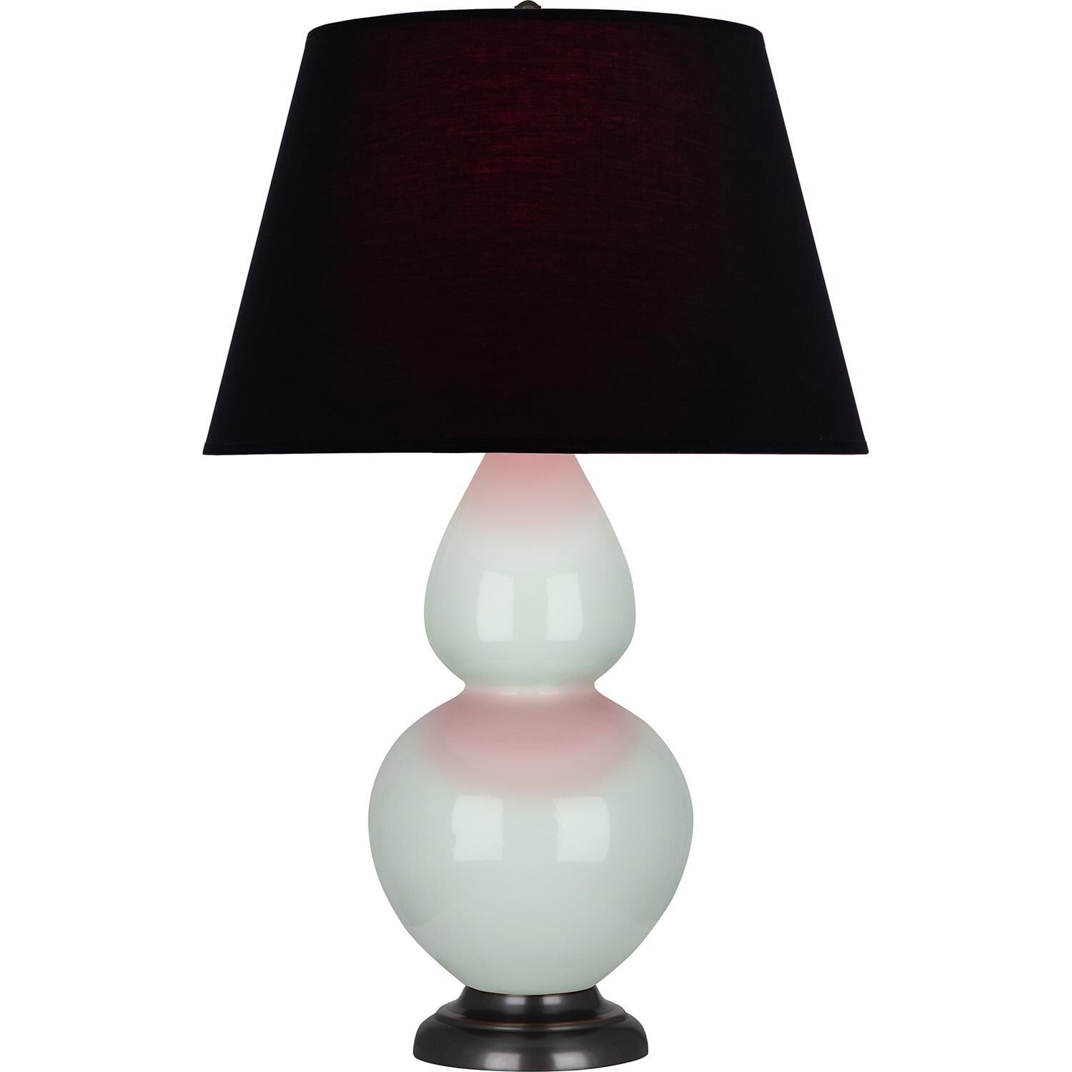 Shown in Celadon finish and Ink Black with Rose Red Lining shade and Deep Patina Bronze accent