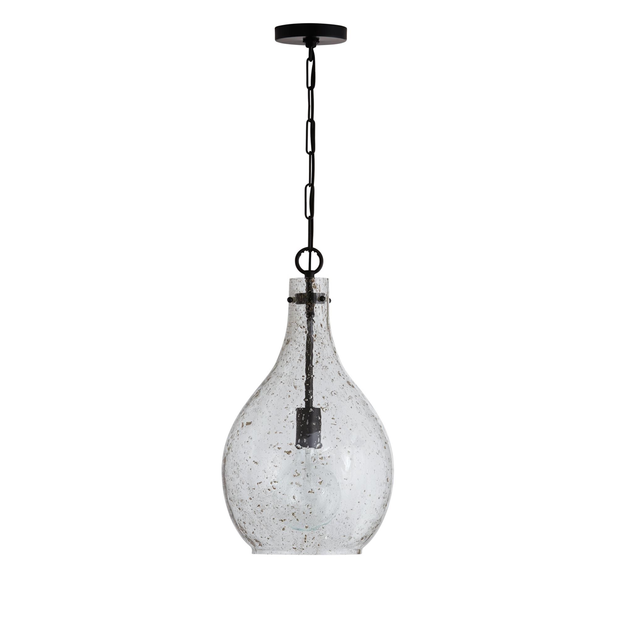 Shown in Matte Black finish and Stone Seeded glass