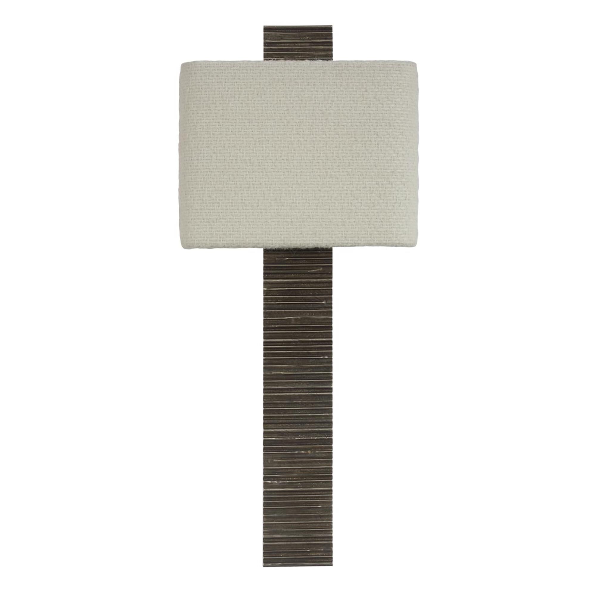 Shown in Ridged Graphite finish and Boucle Rectangle shade