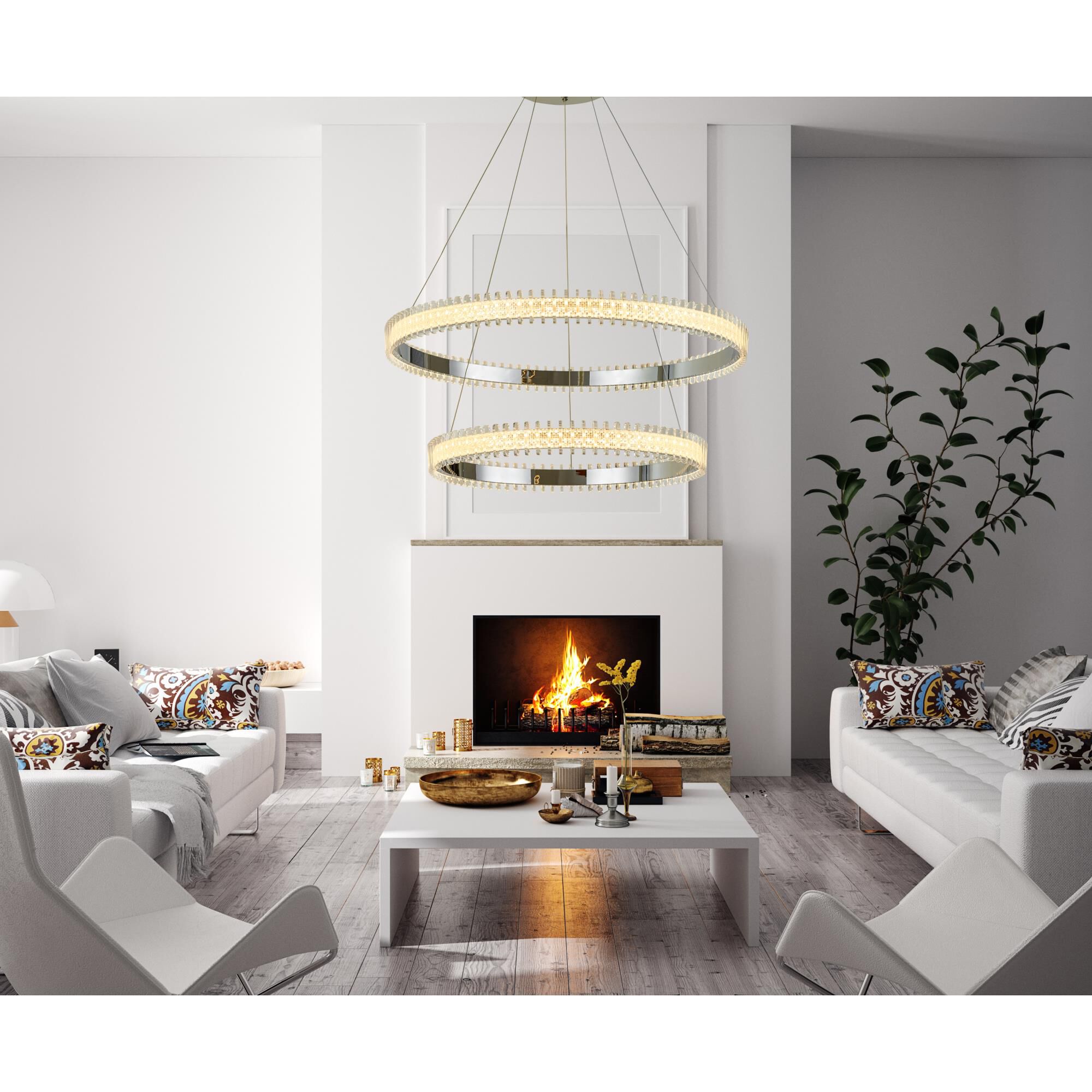 Fusion 32 Inch 2 Light LED Chandelier by Thumprints