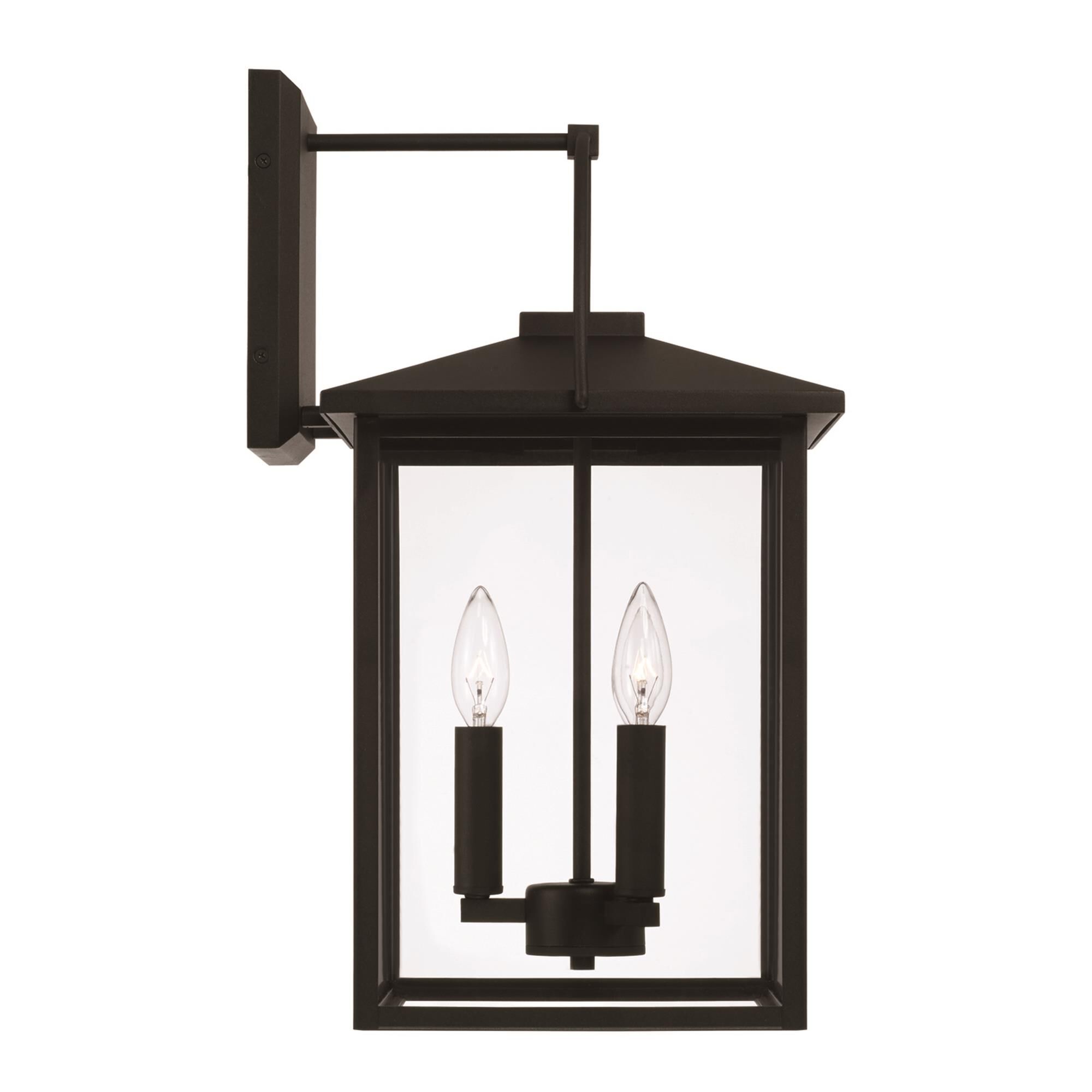 Shown in Black finish and Clear glass