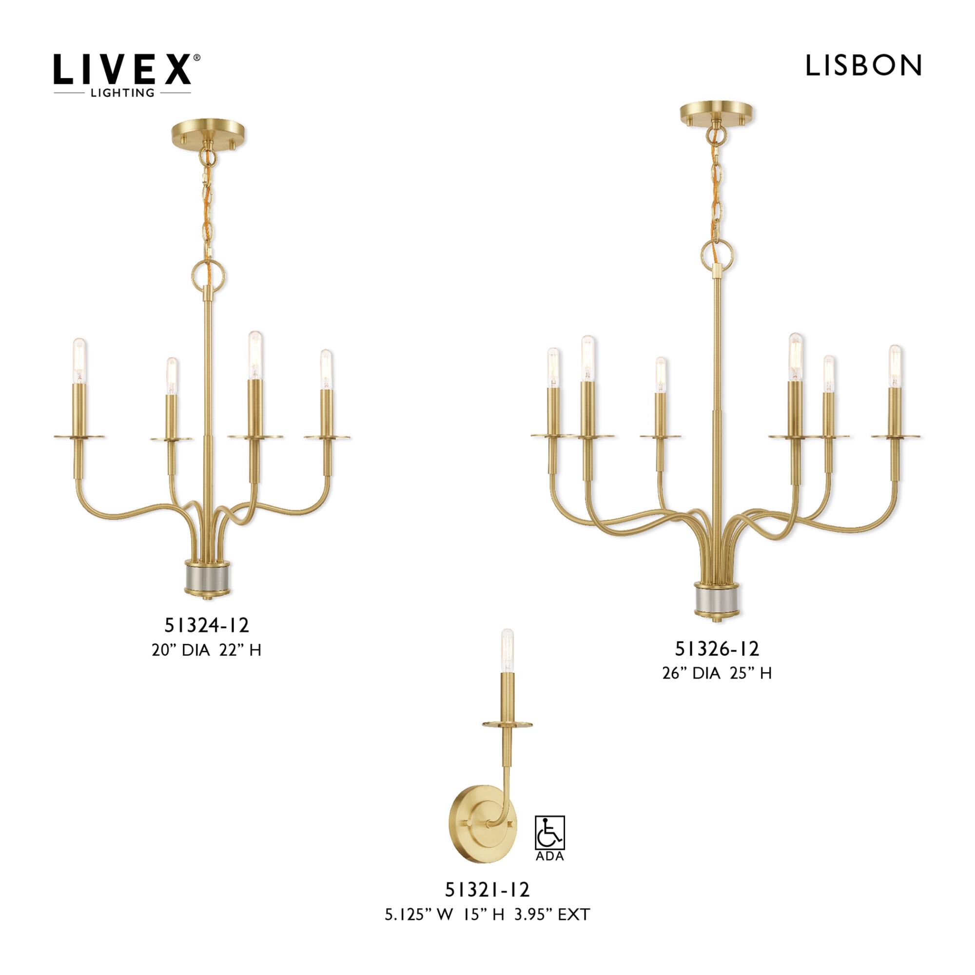 Lisbon 4 Light Mini Chandelier by Livex Lighting