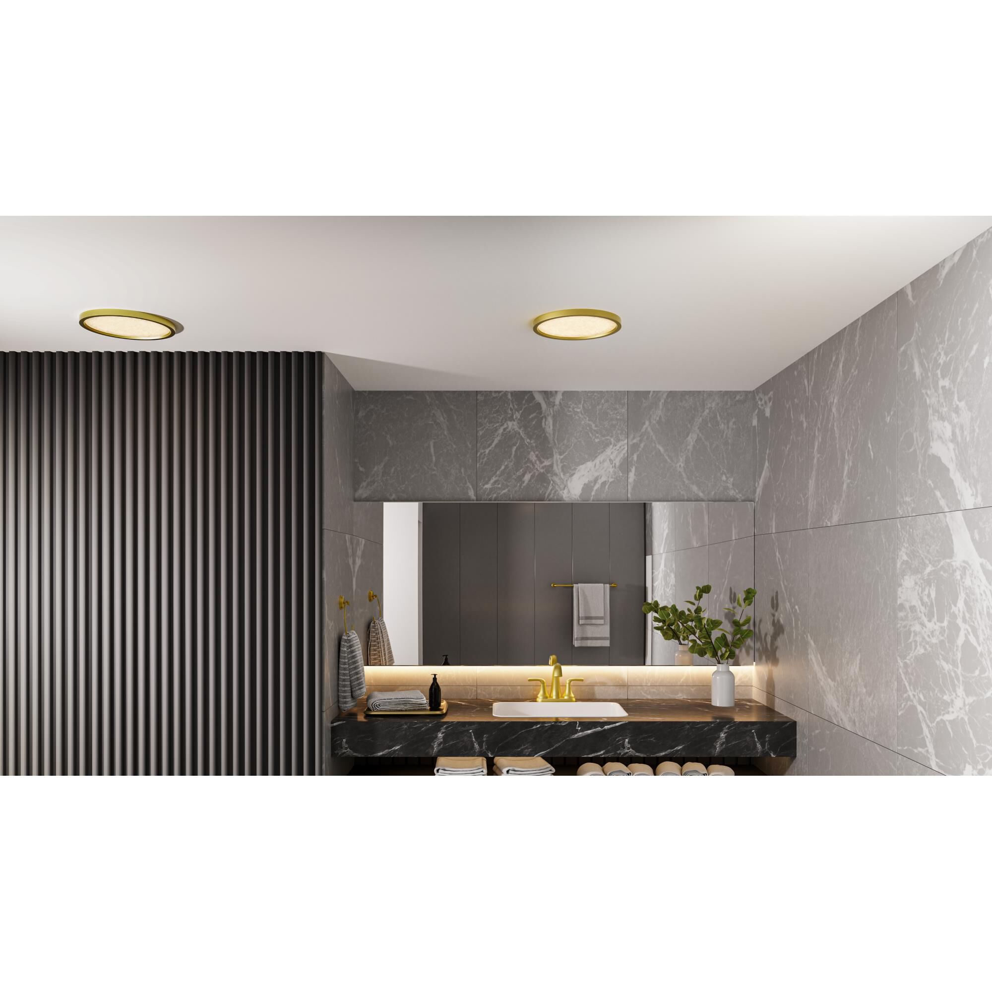 Shown in Brushed Gold finish and Alabaster Acrylic glass