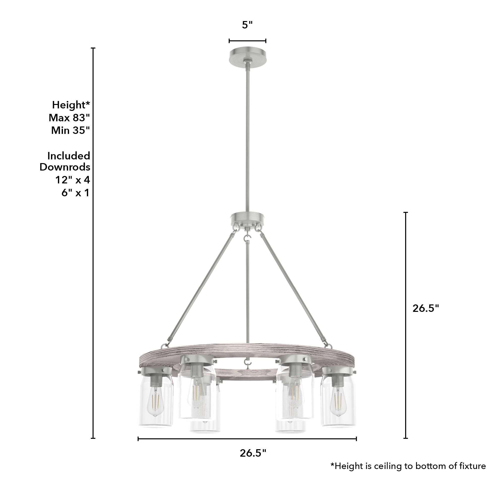 Devon Park 26 Inch 6 Light Chandelier by Hunter Fan