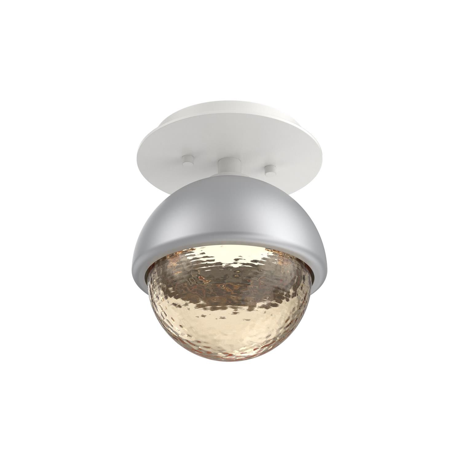 Shown in Salt White finish and Amber glass and Classic Silver accent