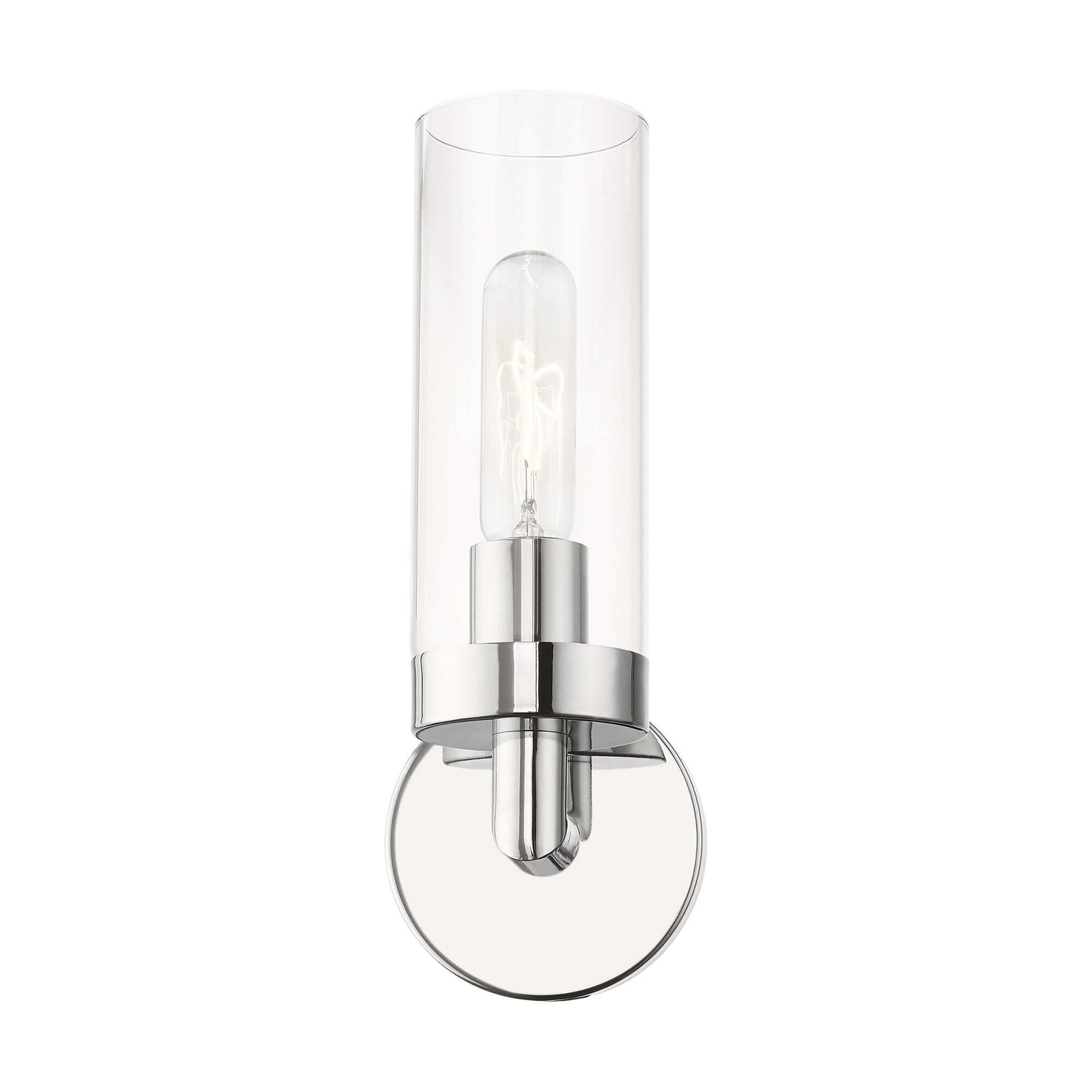 Shown in Polished Chrome finish and Clear glass