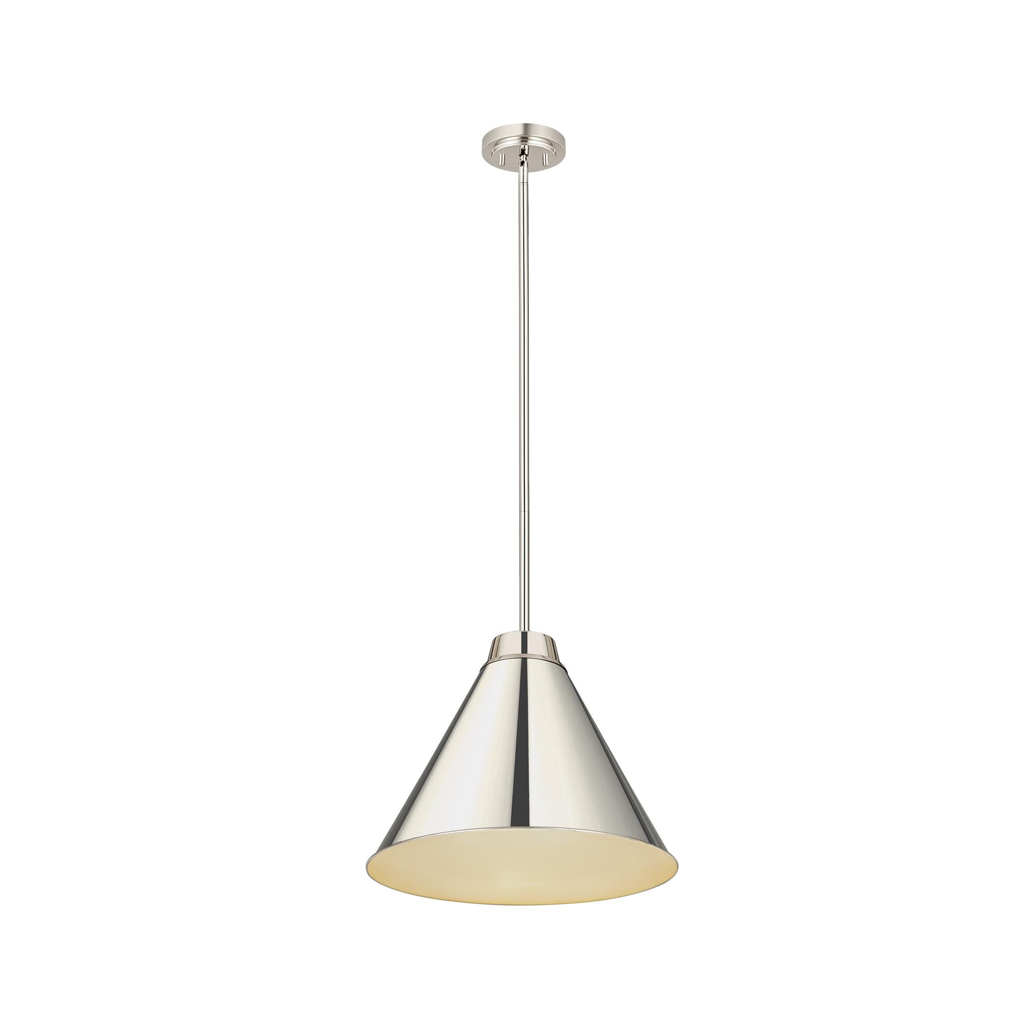 Shown in Polished Nickel finish and Iron glass and Iron shade